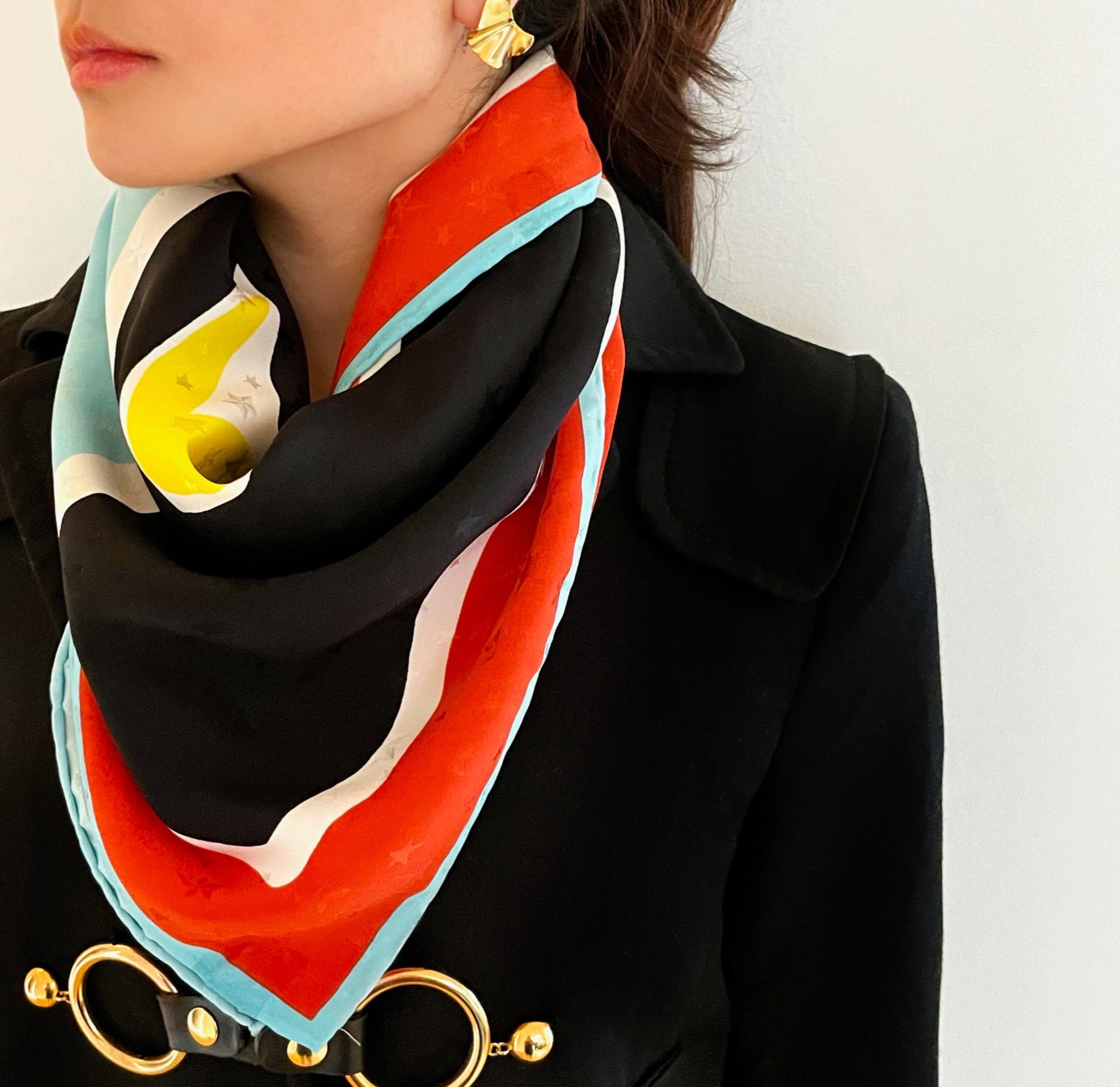 sagittarius silk scarf jacquard star