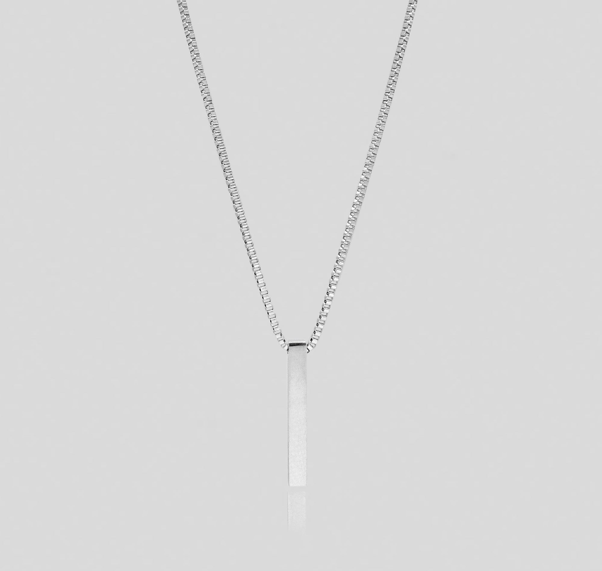 silver bar pendant necklace mens waterproof jewelry