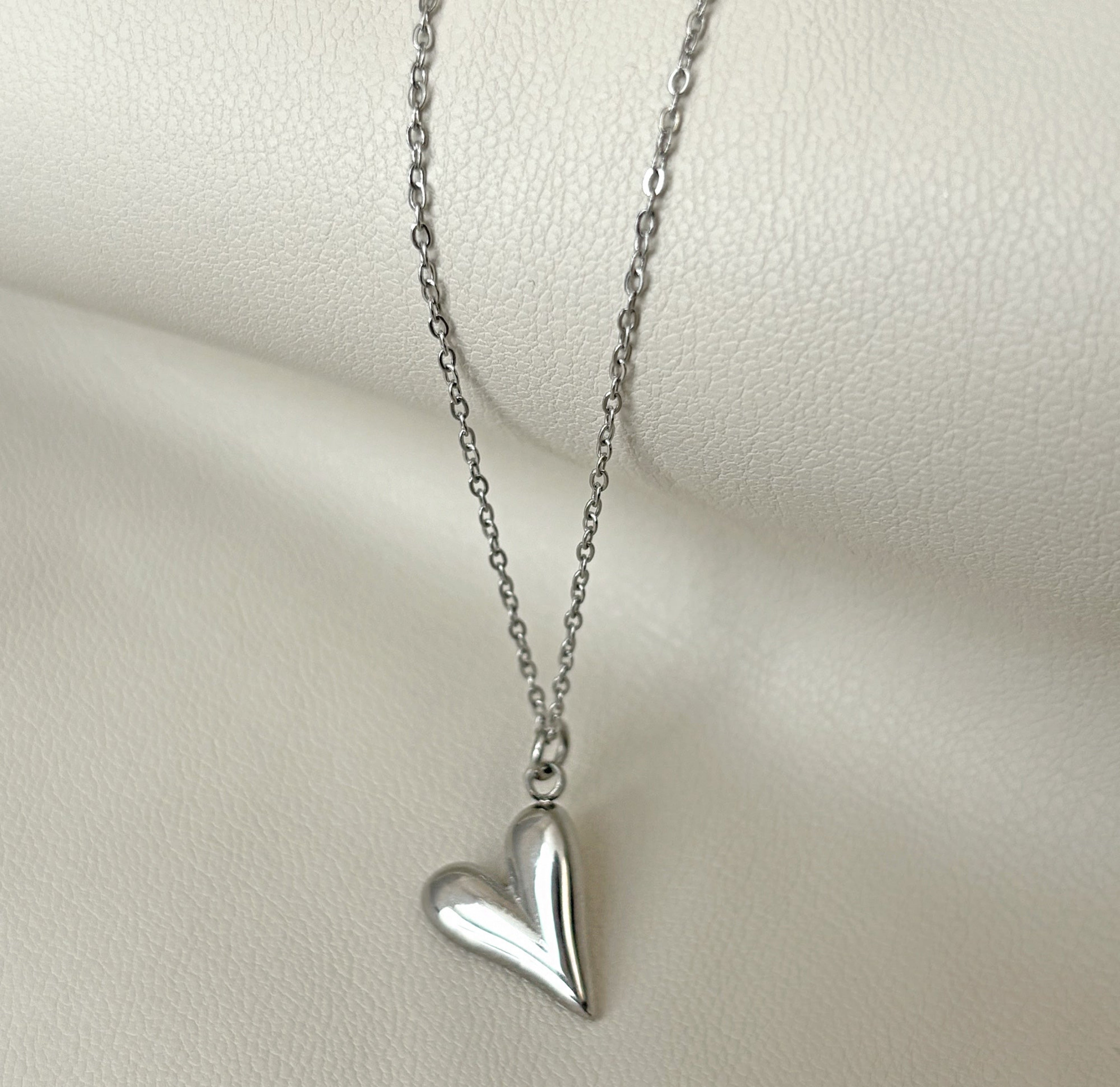 silver heart necklace
