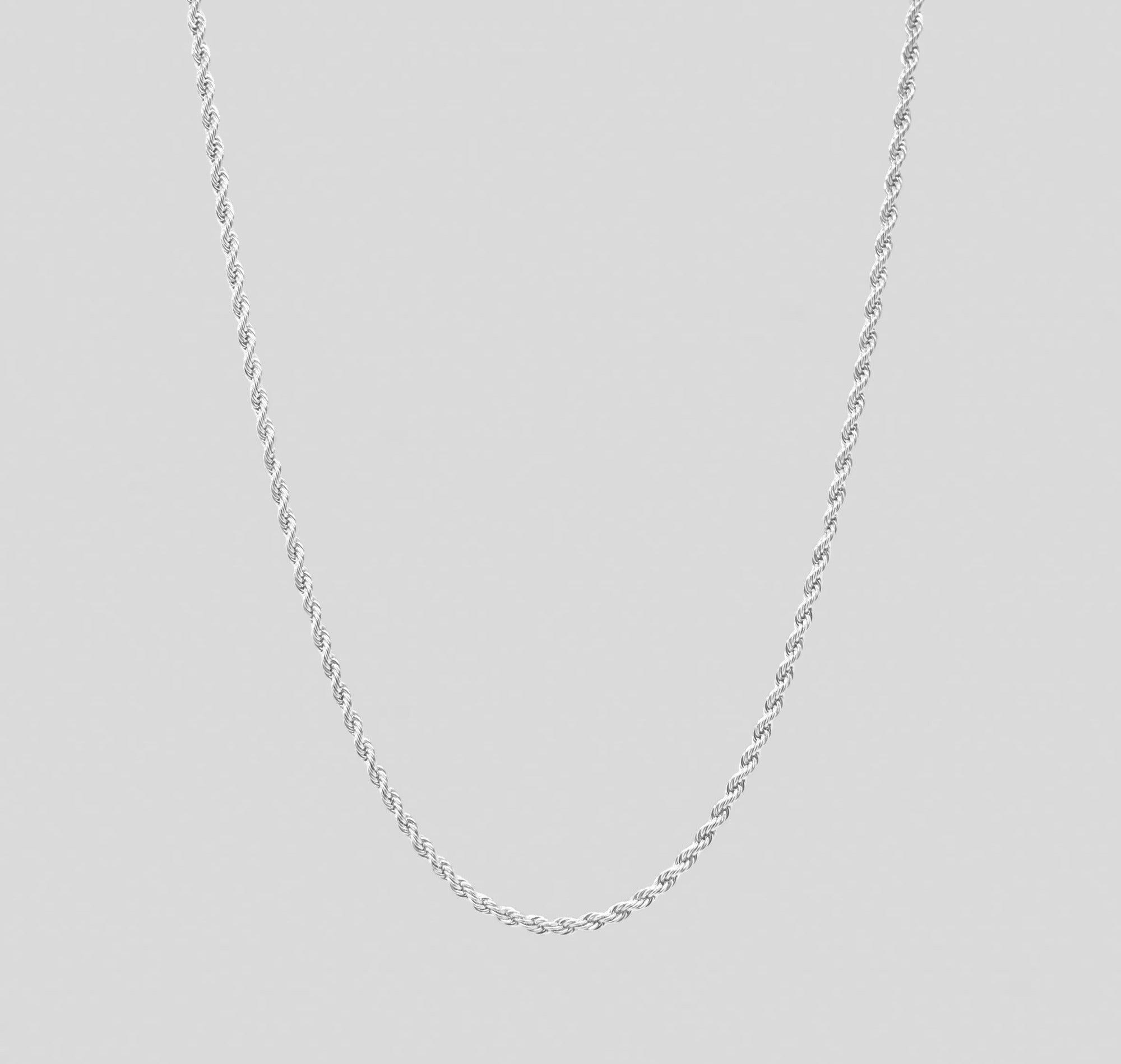 thin silver rope chain necklace mens waterproof jewelry
