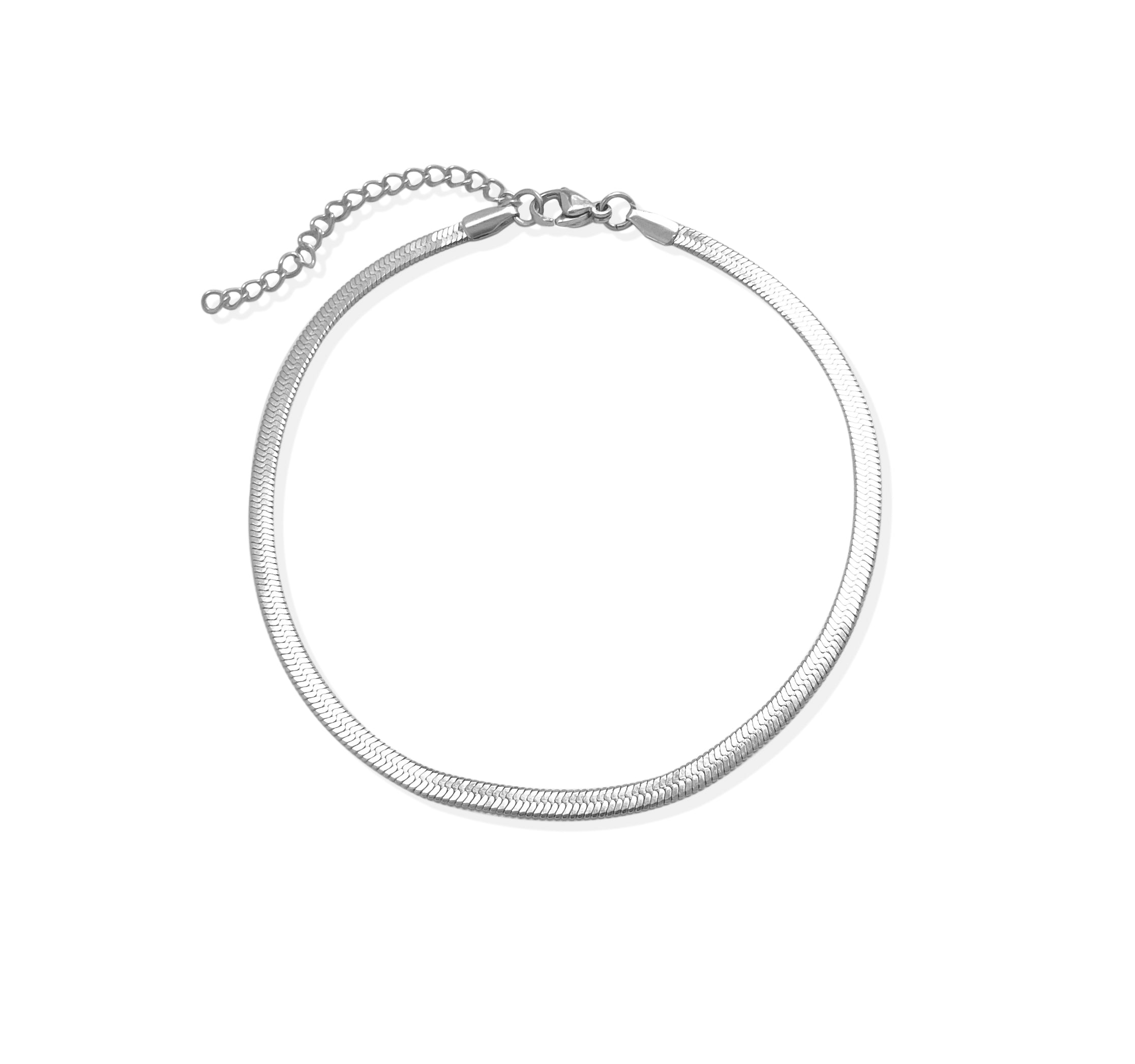 silver snake chain anklet bracelet