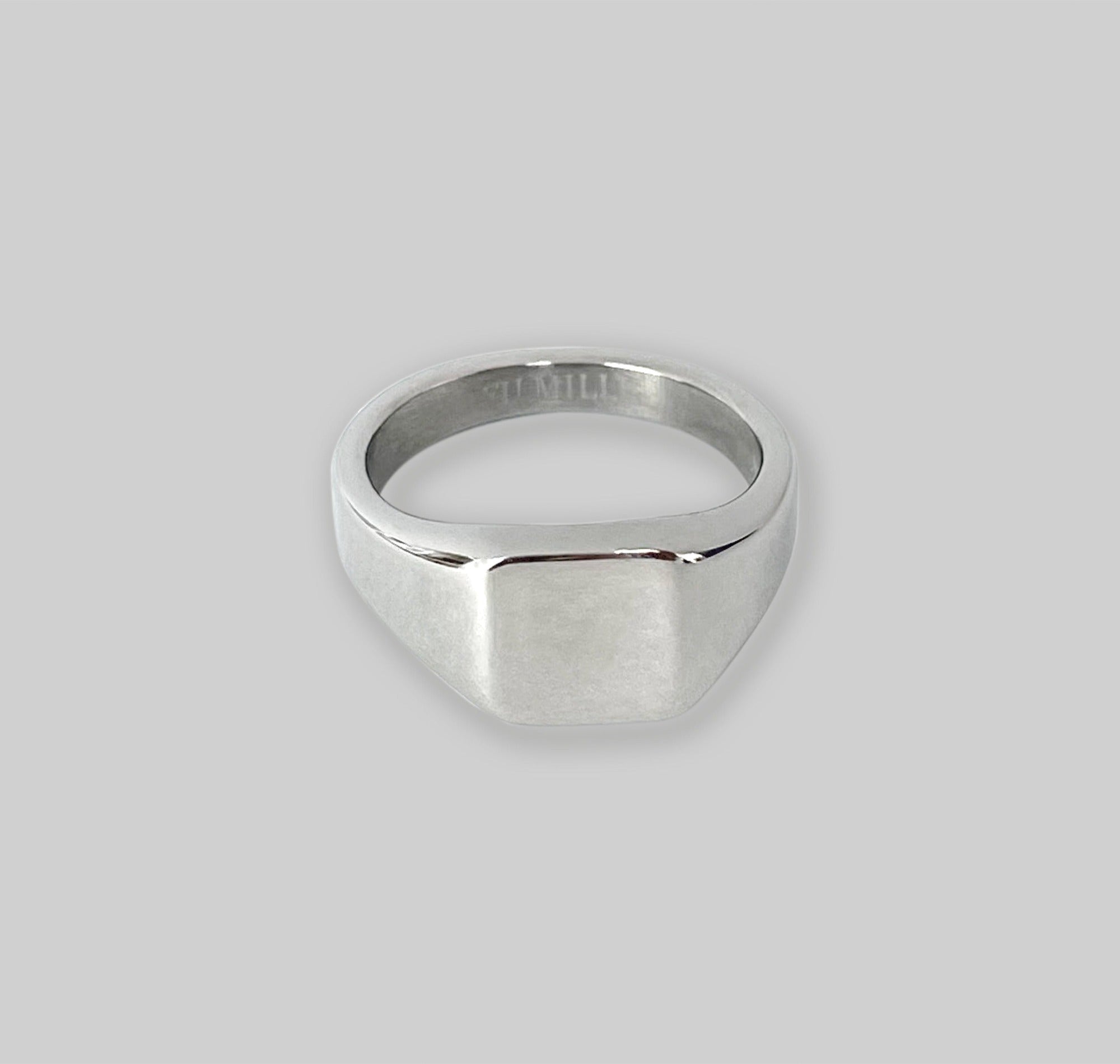 silver signet ring mens waterproof jewelry