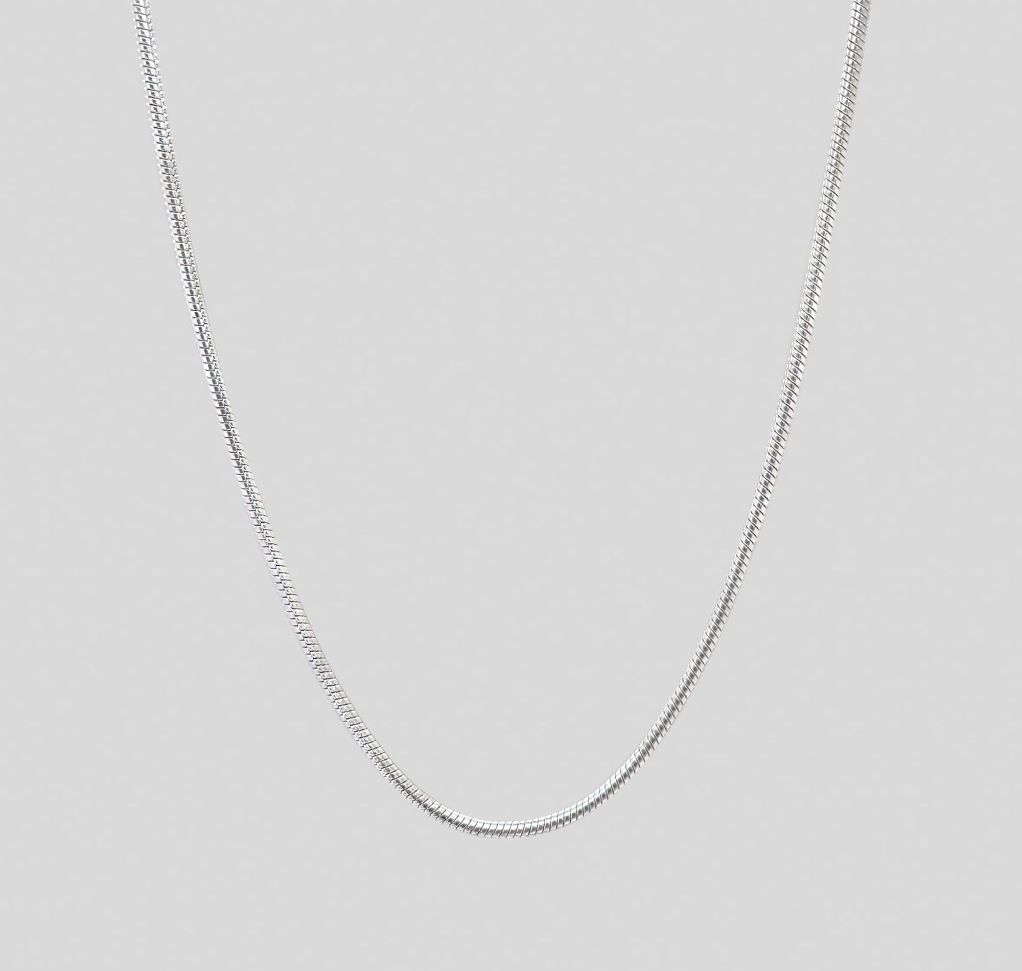 silver round snake chain necklace mens waterproof jewelry