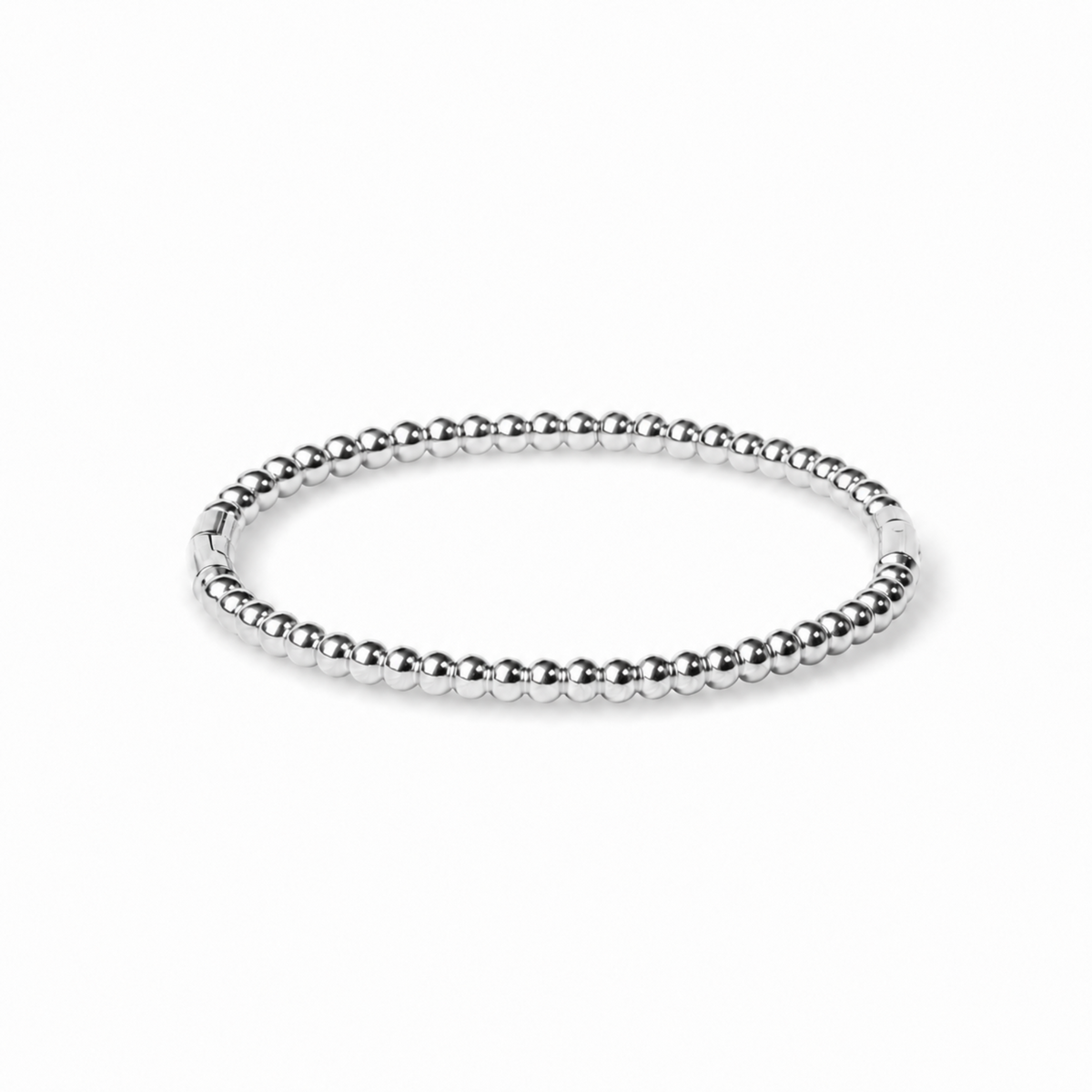 Jaina Silver Beaded Cuff Bracelet - Tarnish Free Jewelry