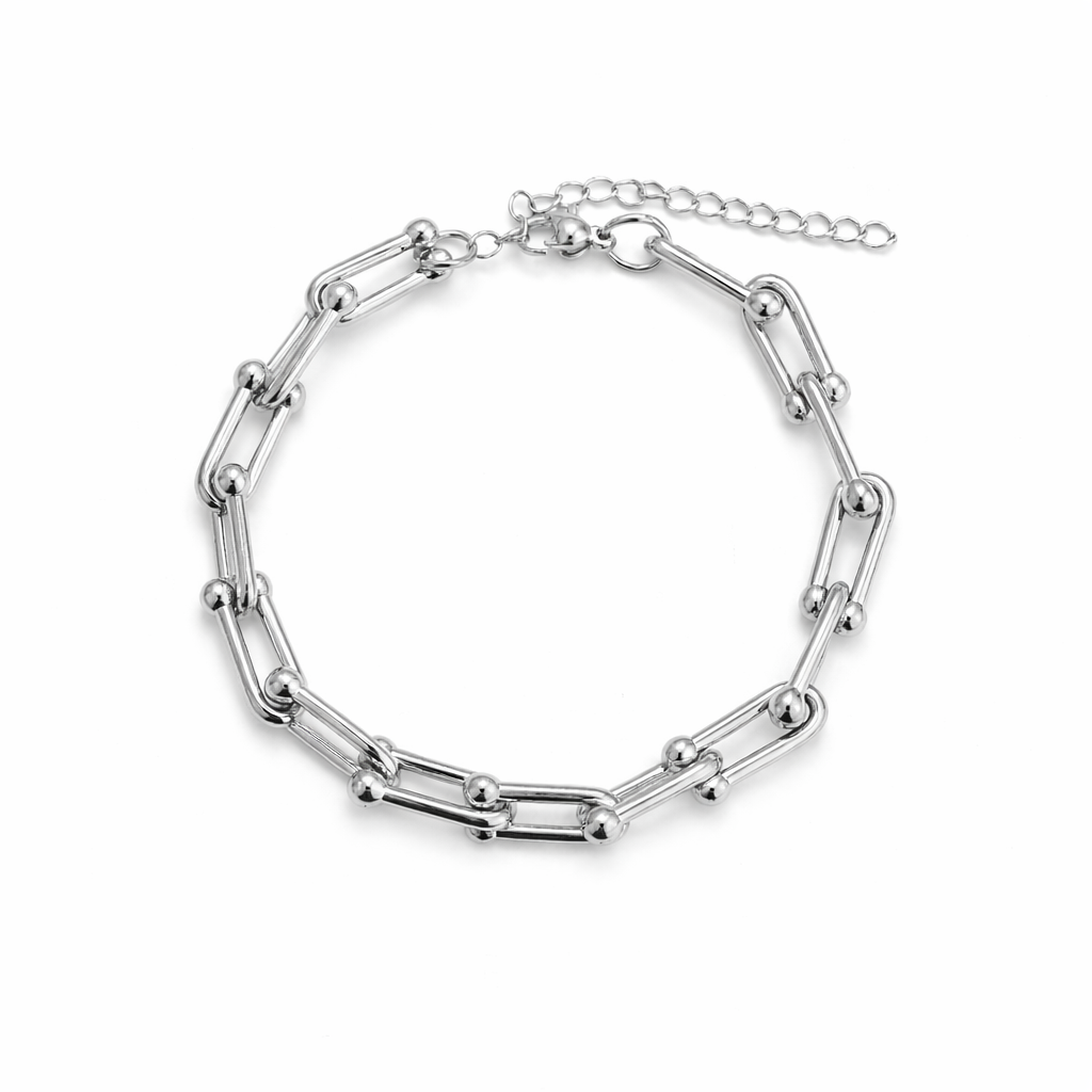 FLORENCE SILVER HARDWARE CHAIN BRACELET
