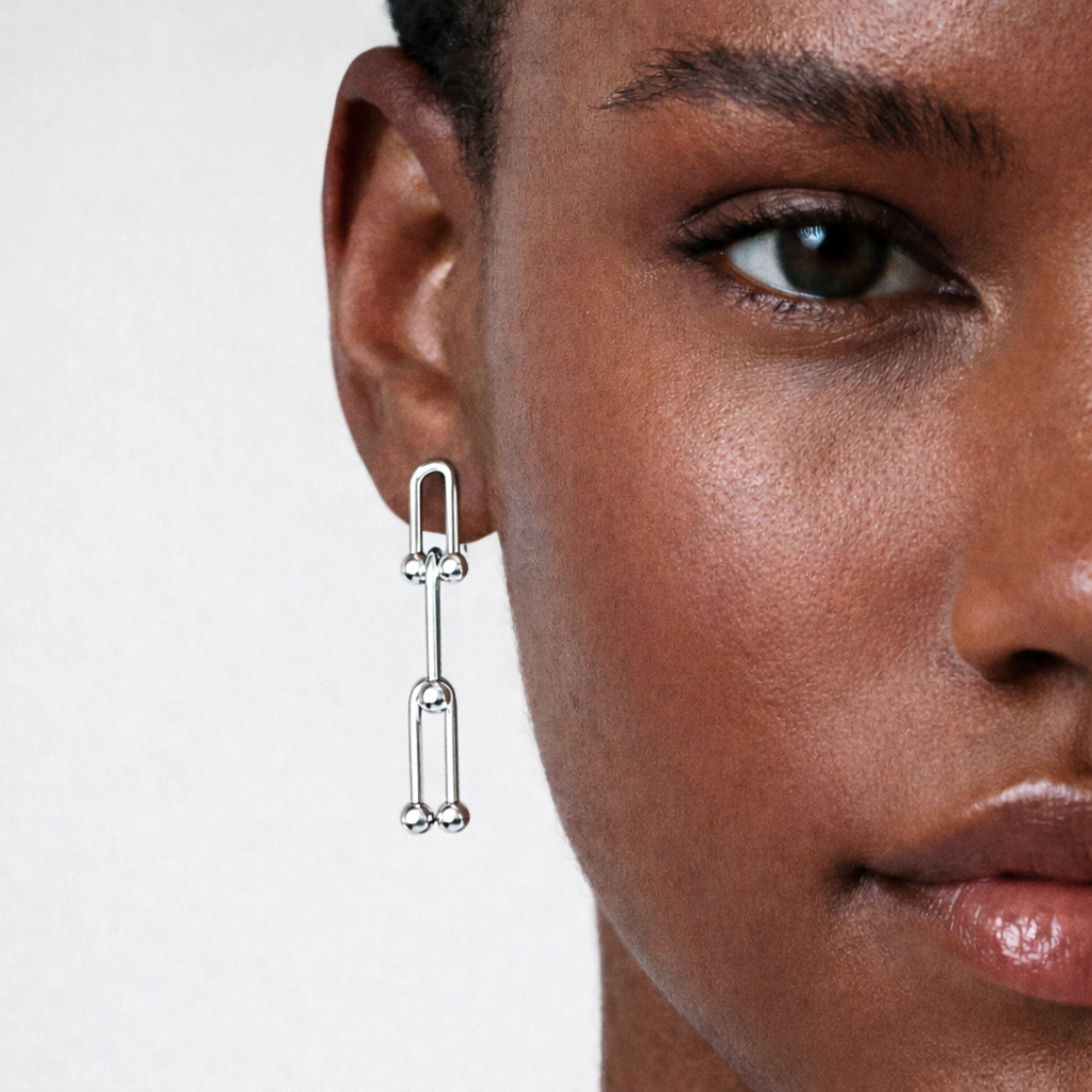 FLORENCE SILVER HARDWARE CHAIN EARRINGS