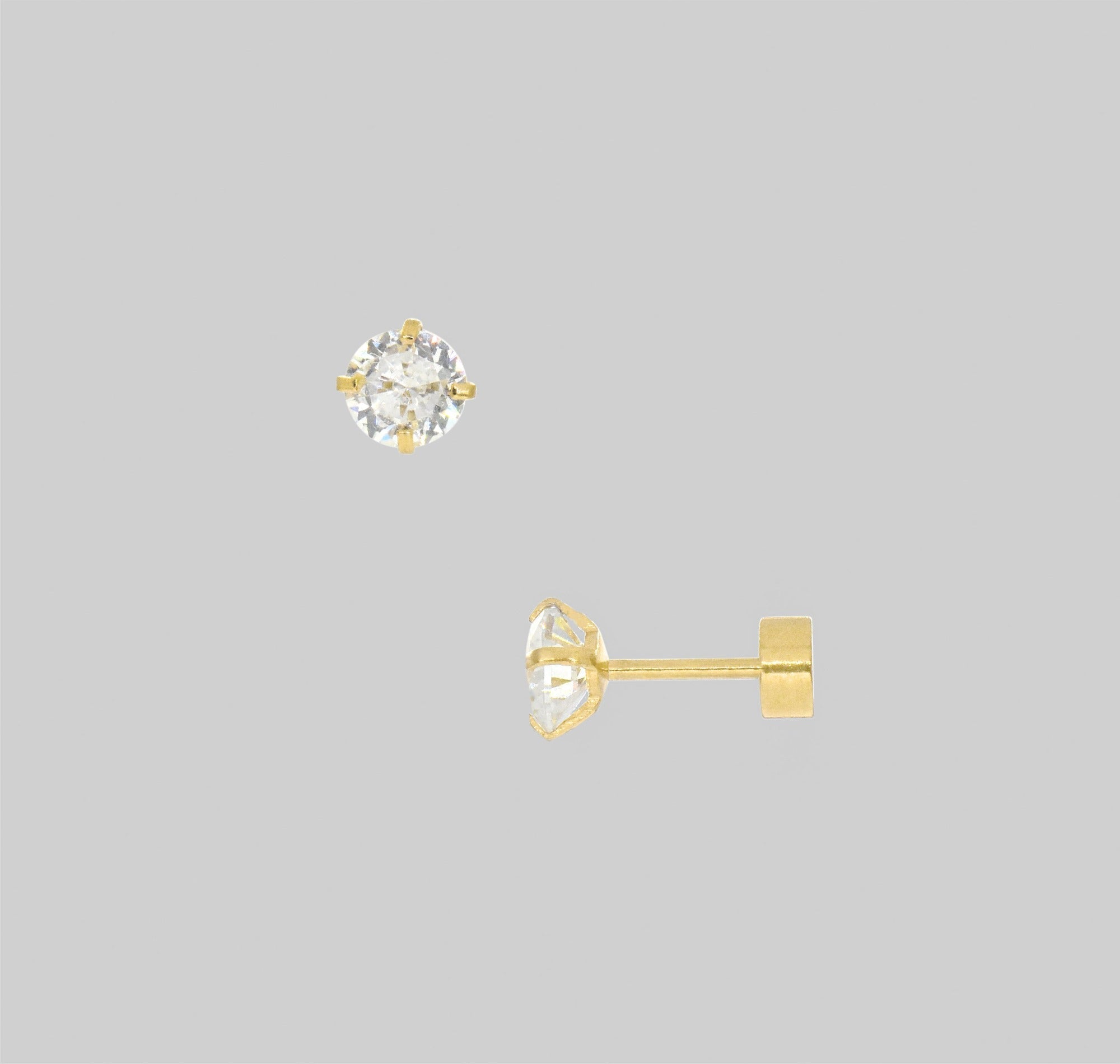 gold diamond stud mens waterproof jewelry