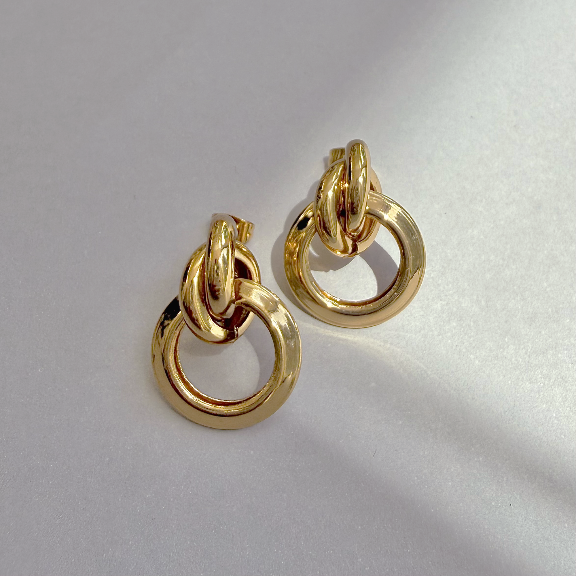 GOLD KNOT DOOR KNOCKER EARRINGS - SAMPLE