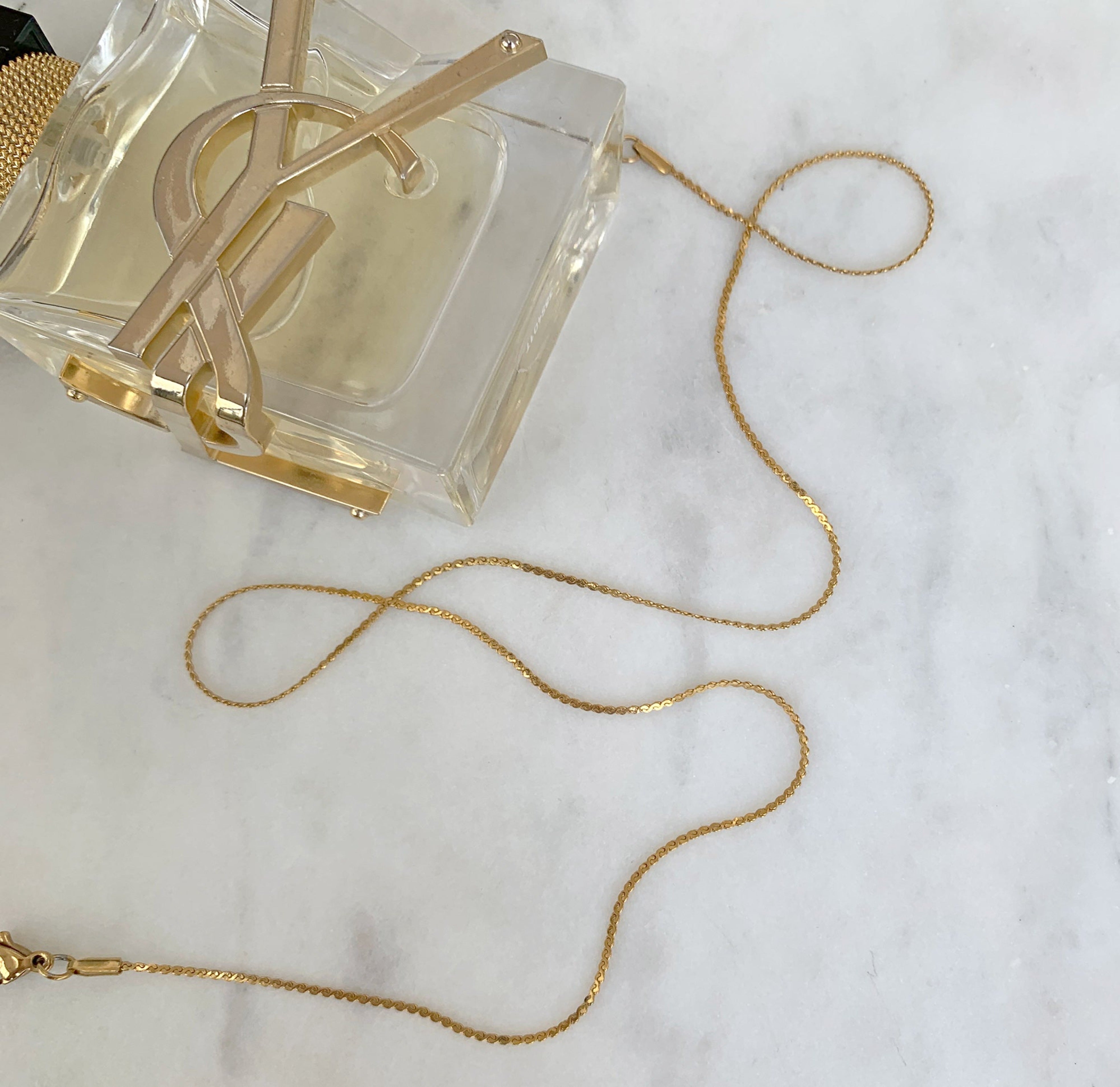 gold thin chain necklace waterproof jewelry