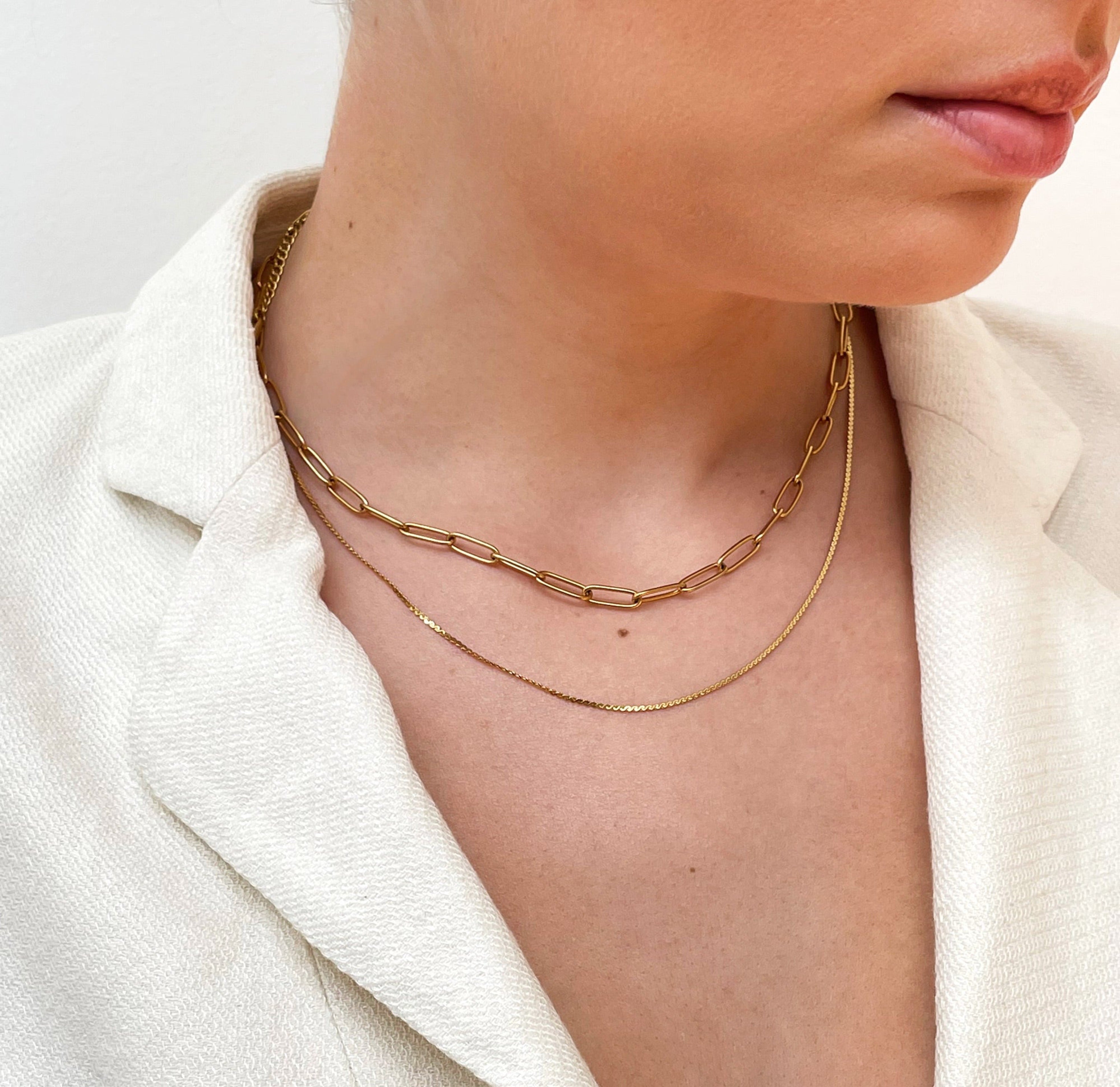 dainty gold chain necklace waterproof jewelry