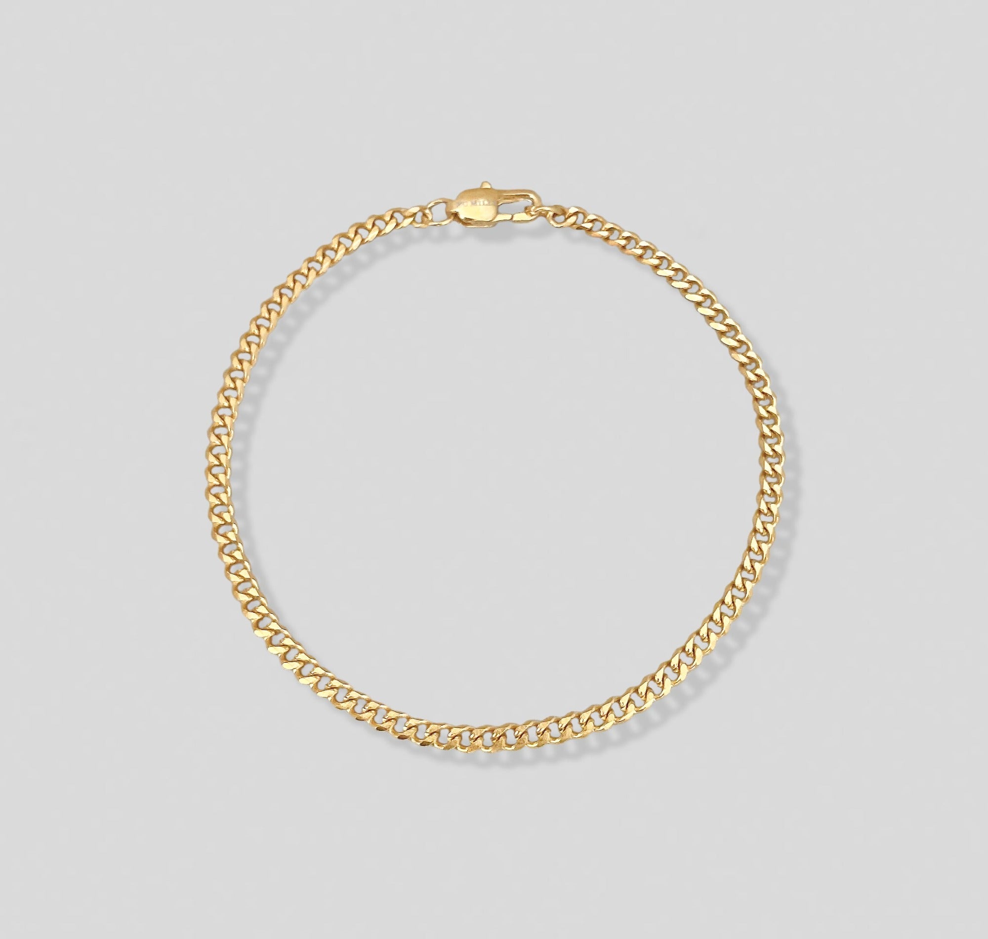 thin gold curb chain bracelet mens waterproof jewelry