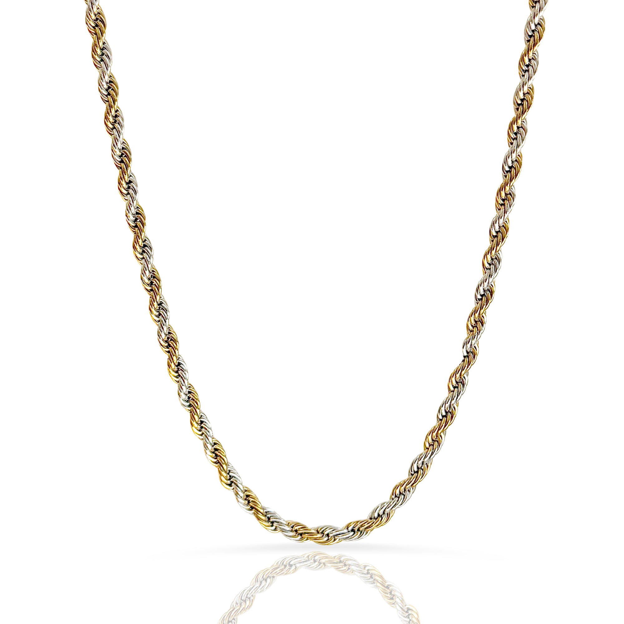 RONNIE TWO TONED ROPE CHAIN NECKLACE SAMPLE