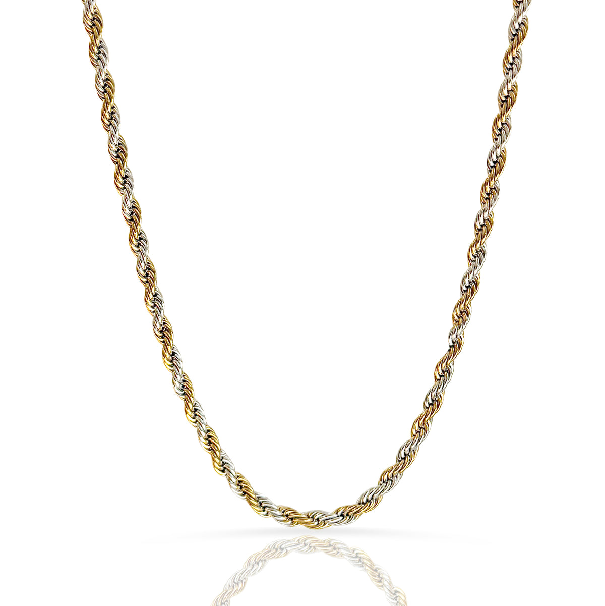 Ronnie Two Toned Rope Chain Necklace- Waterproof Jewelry