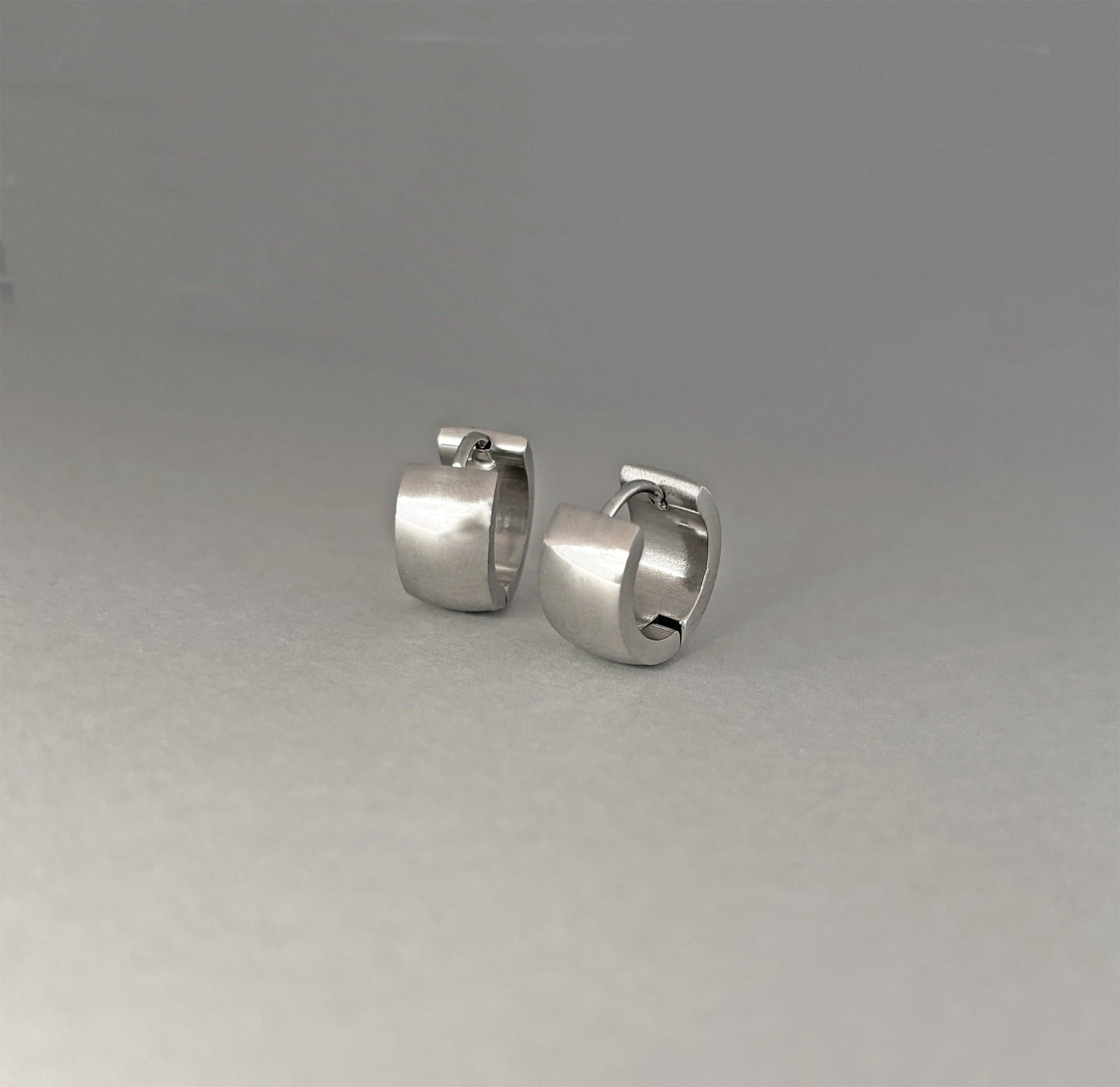 waterproof earrings silver thick huggie hoops