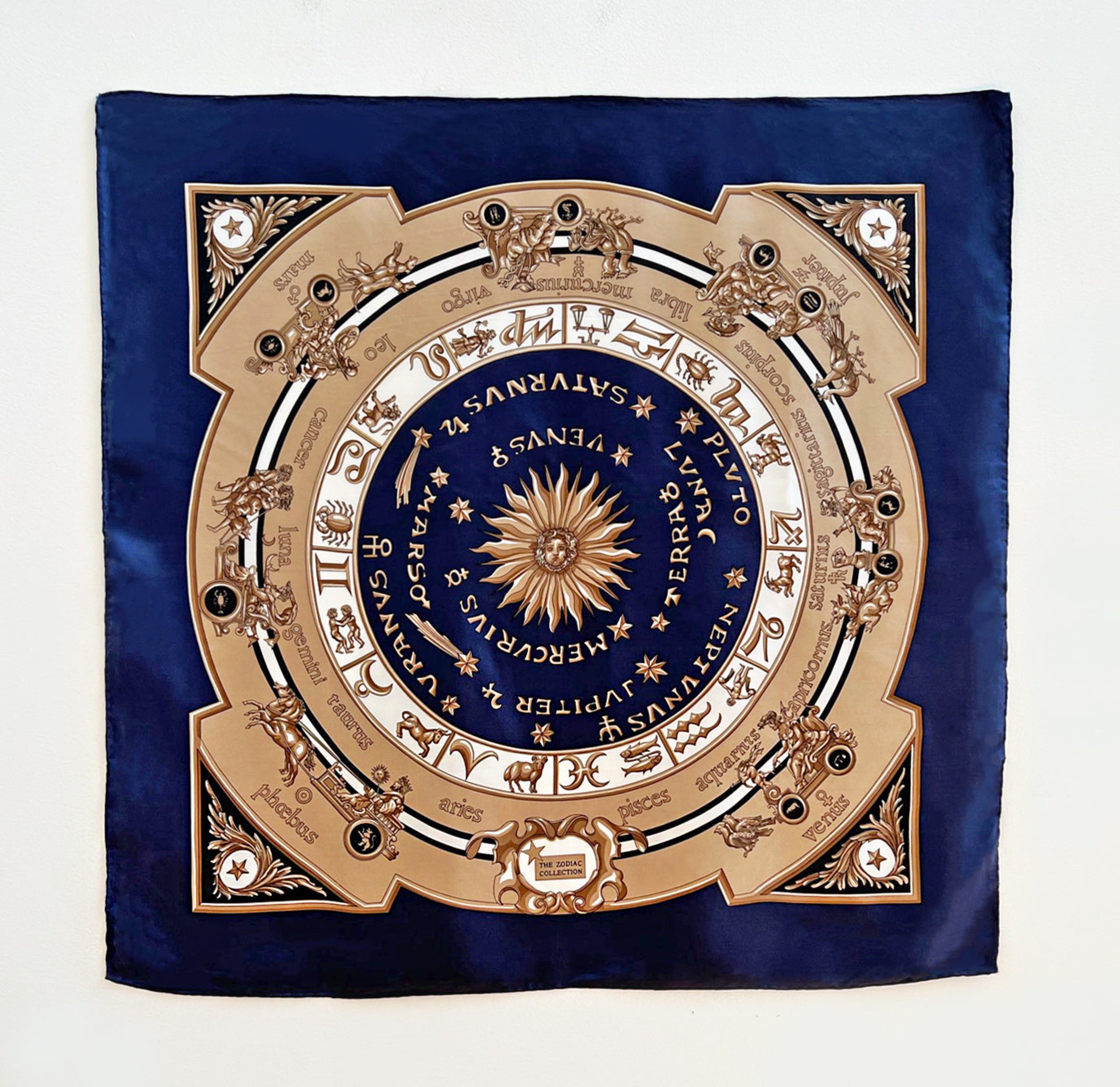 tan celestial zodiac scarf