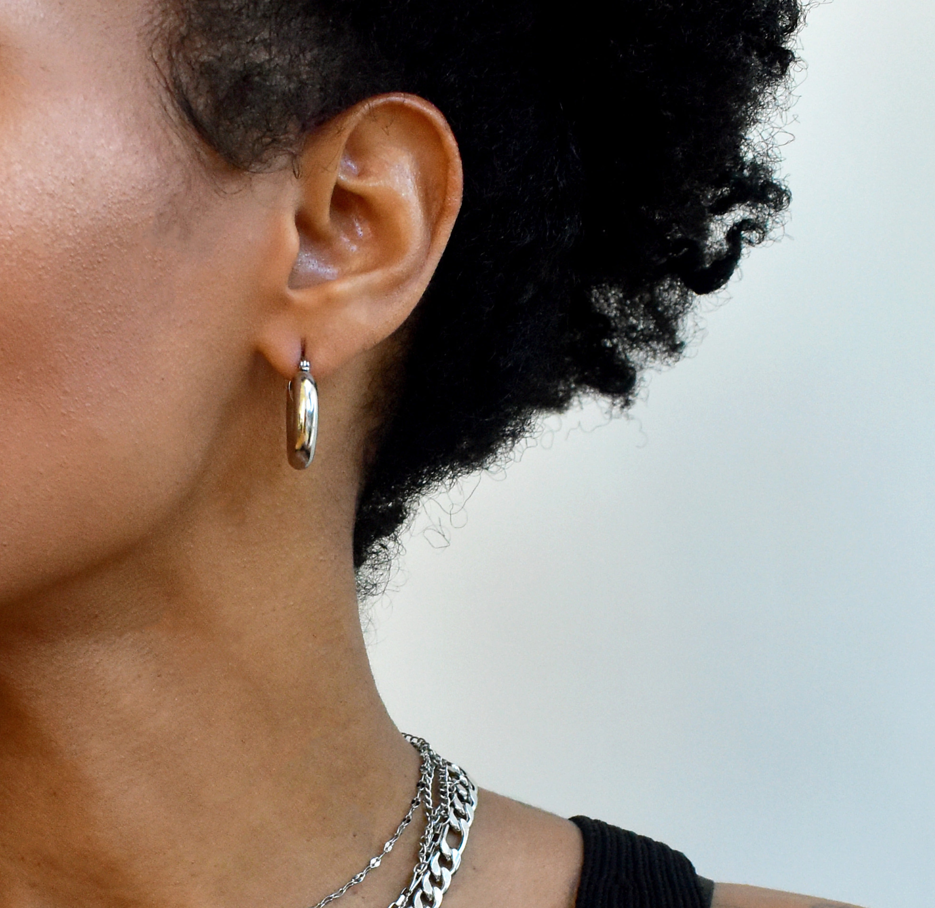 silver hoop earrings