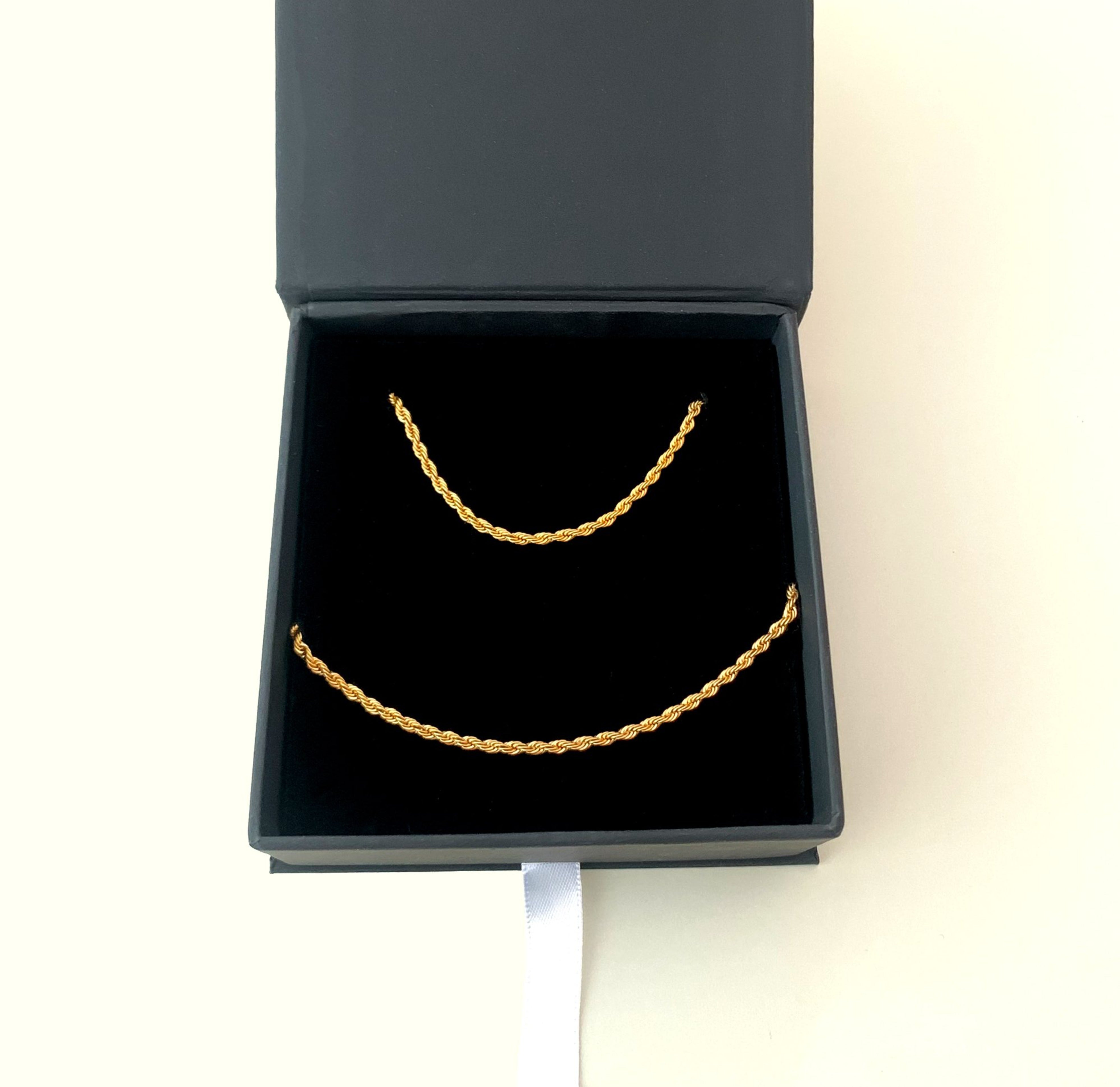 dainty rope chain necklace and bracelet