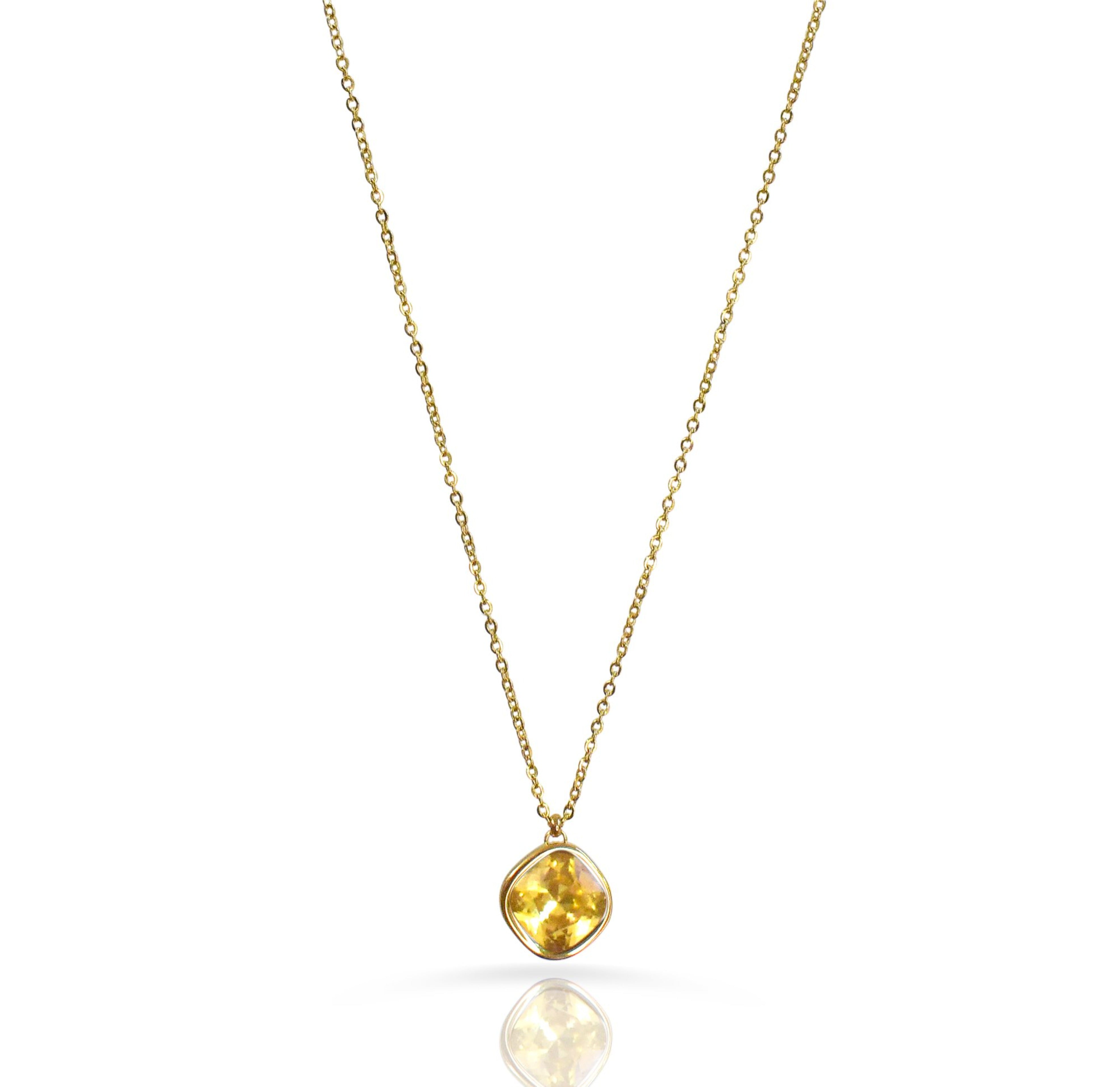 citrine birthstone necklace