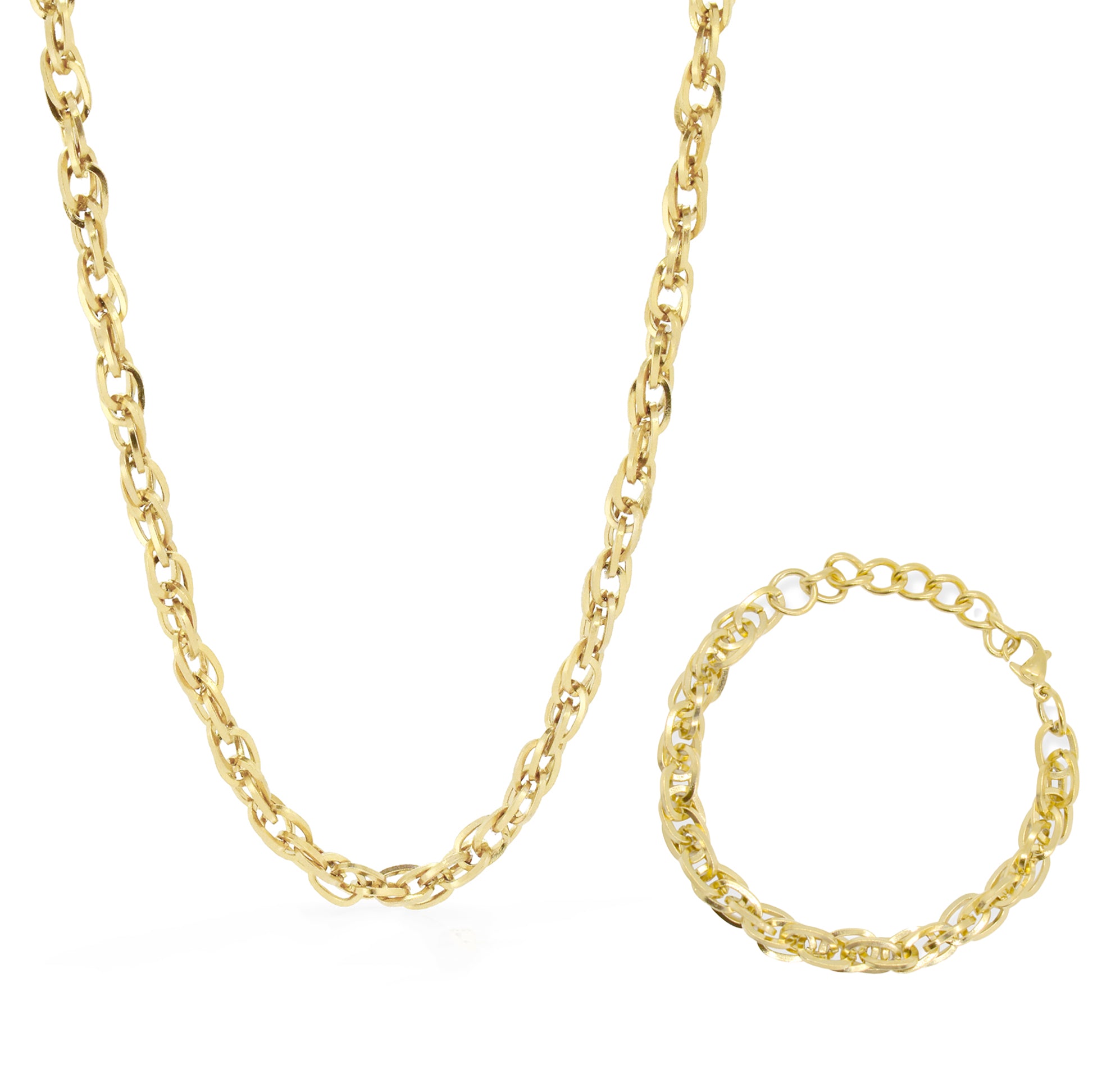 GEMMA CHUNKY GOLD ROPE CHAIN SET