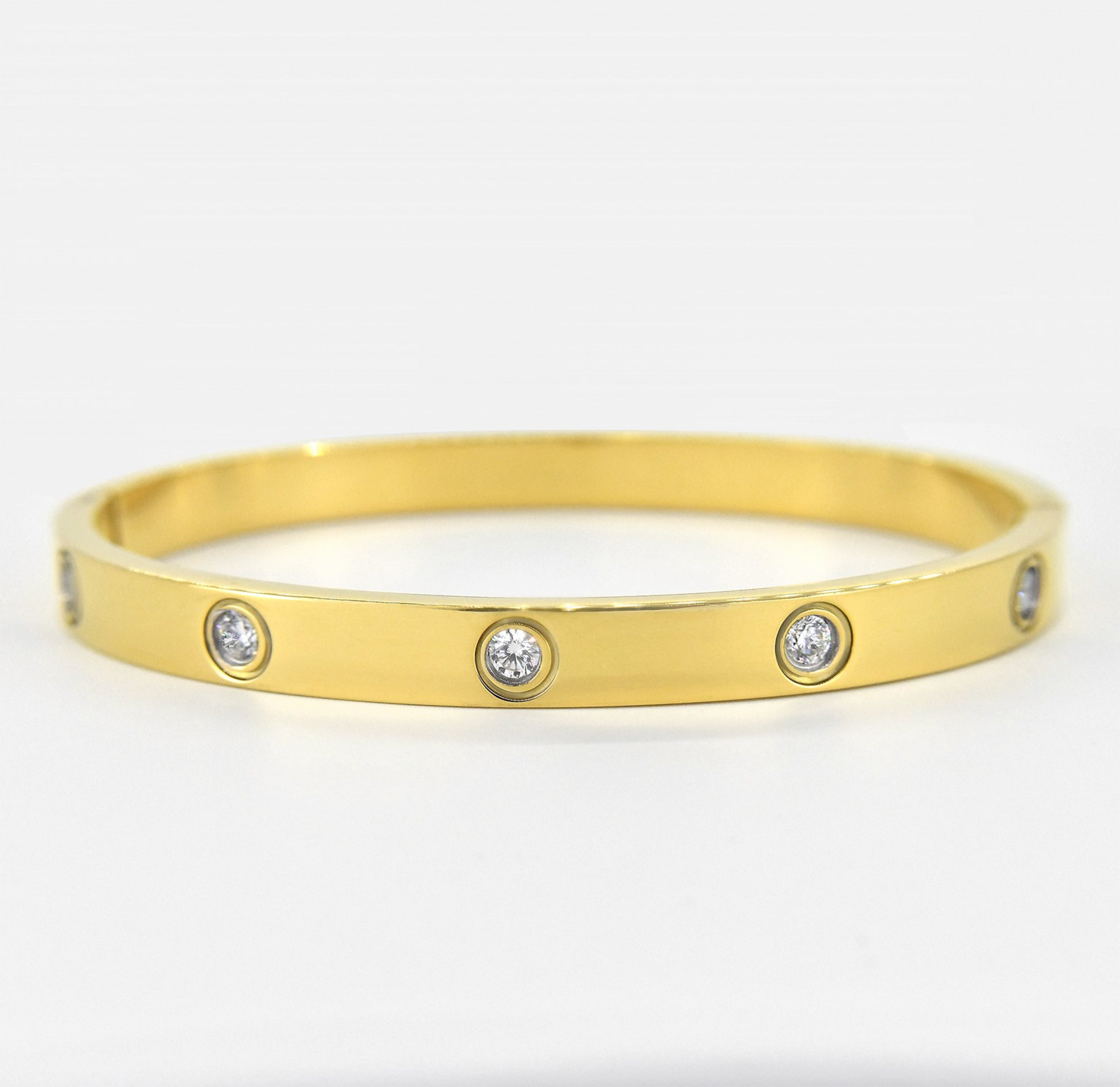 GOLD CUFF DIAMOND BRACELET WATERPROOF JEWELRY GOLD