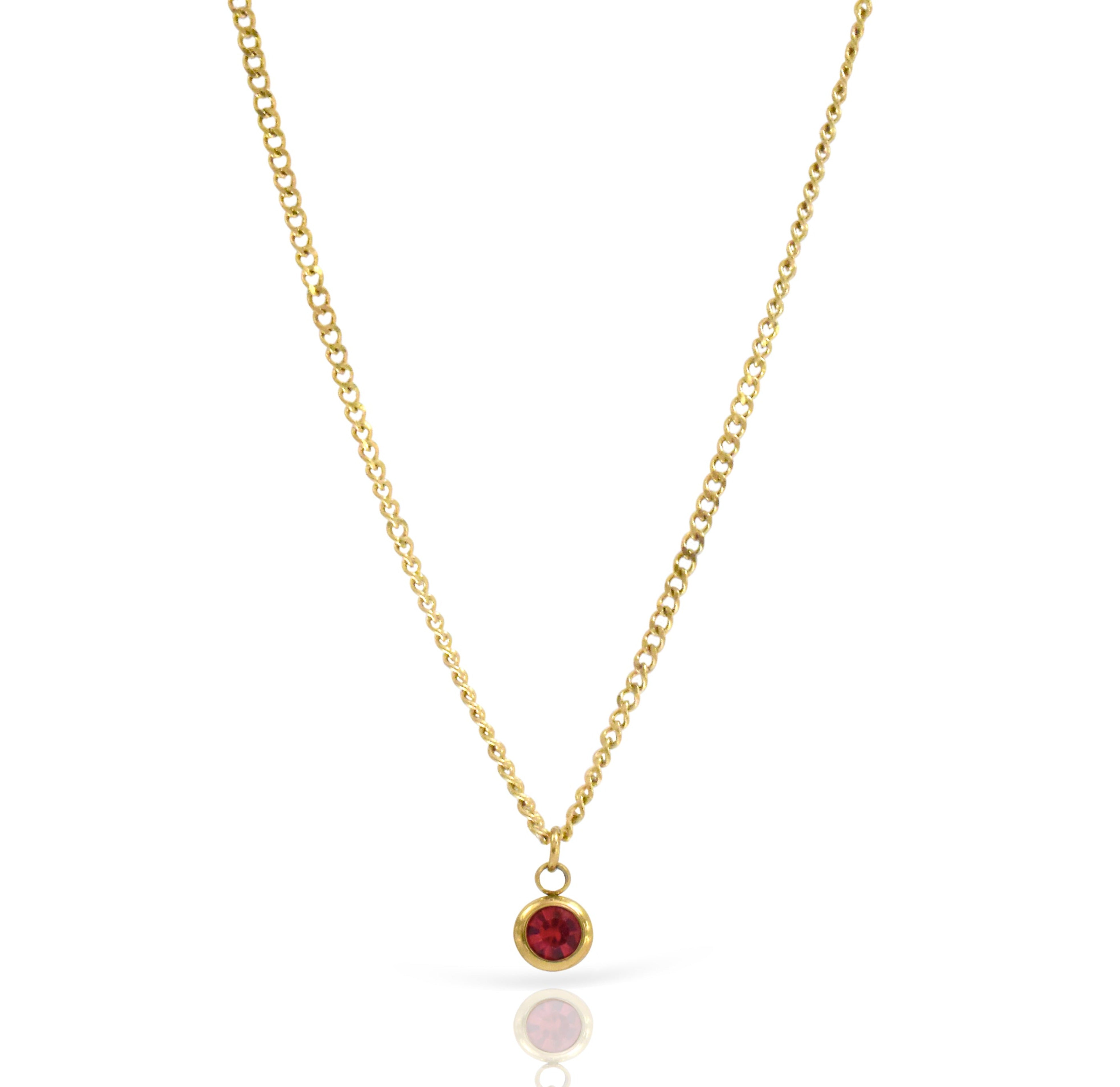 ruby birthstone necklace water resistant