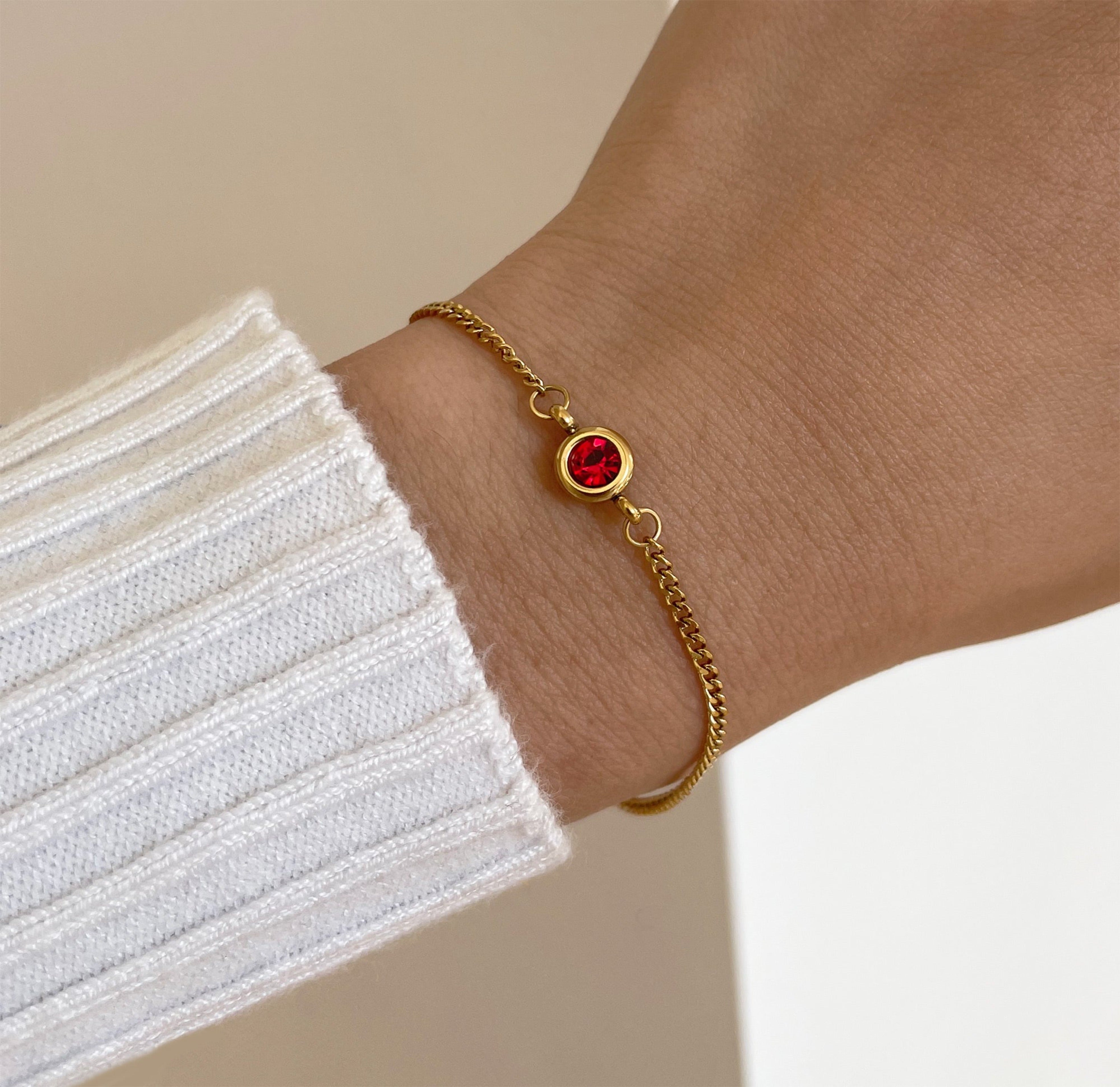 ruby july birthstone bracelet