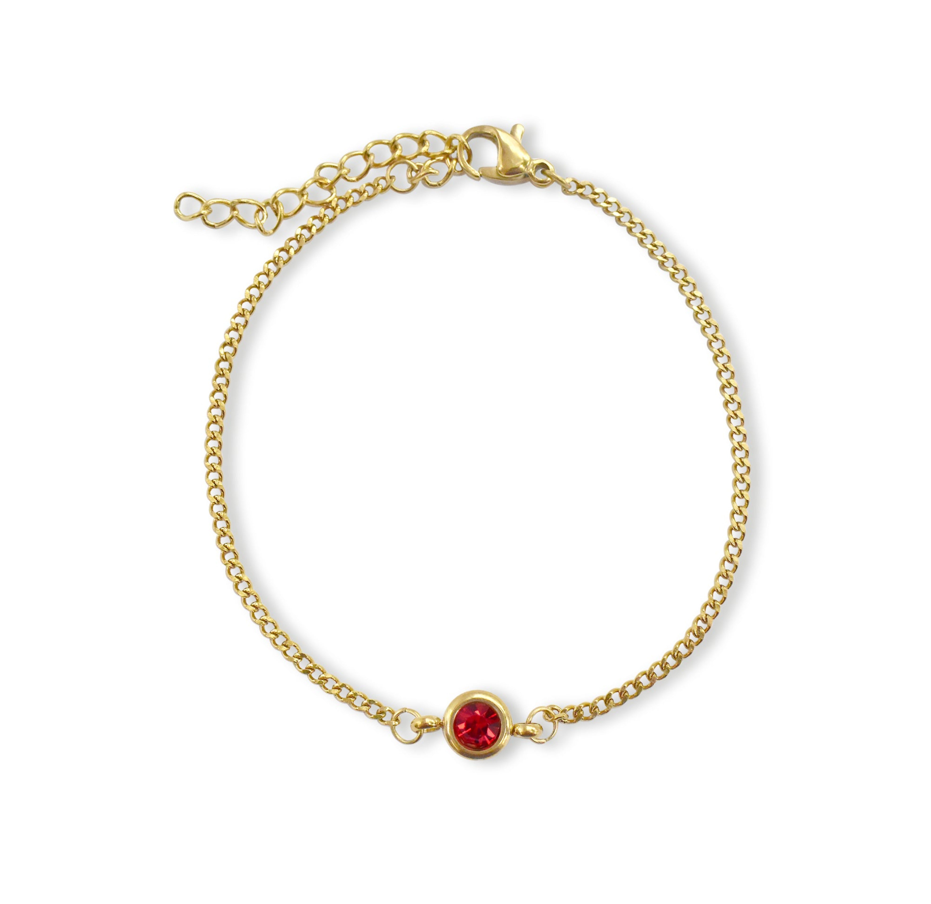 ruby birthstone bracelet