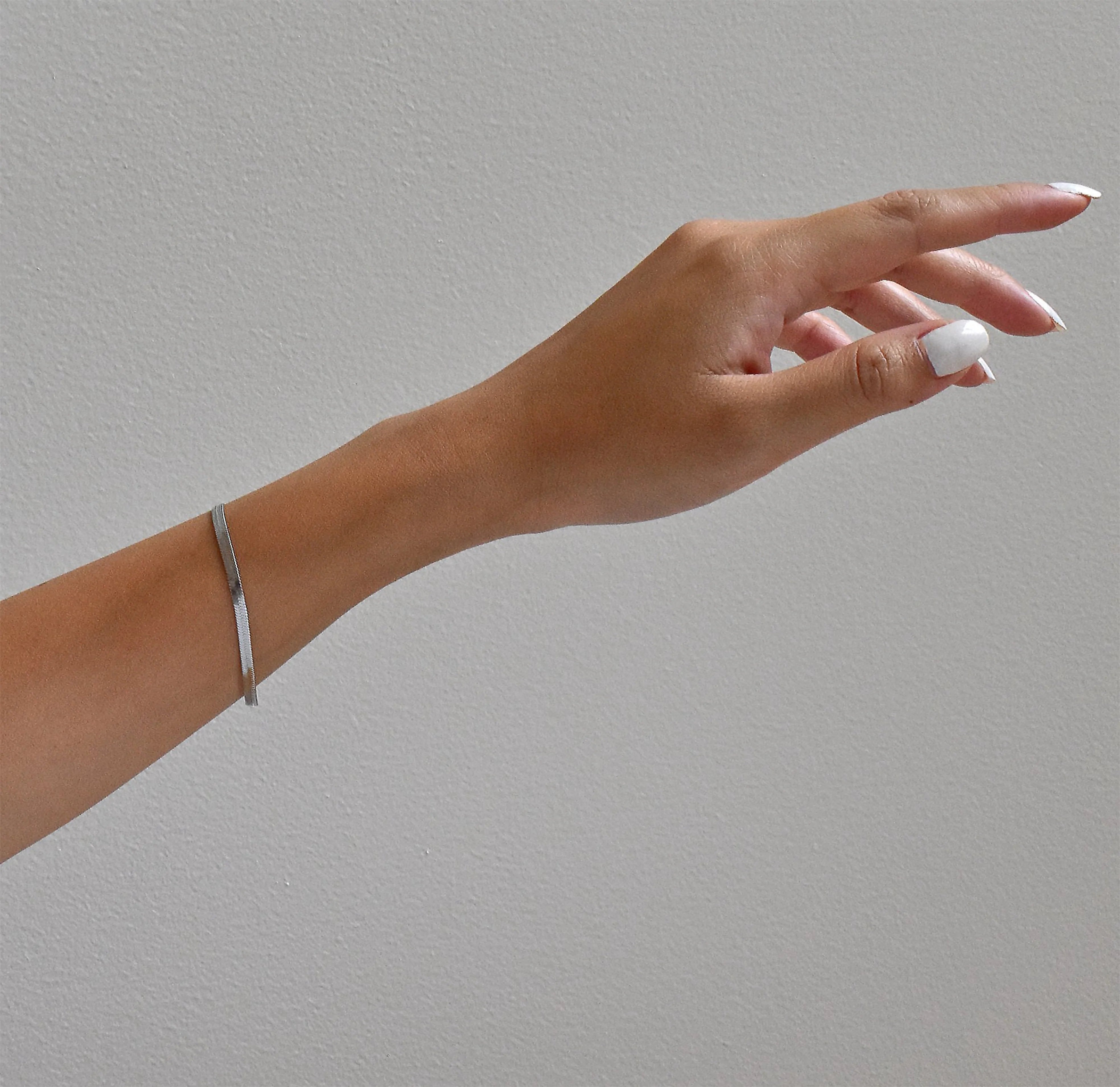 silver bracelet snake chain waterproof