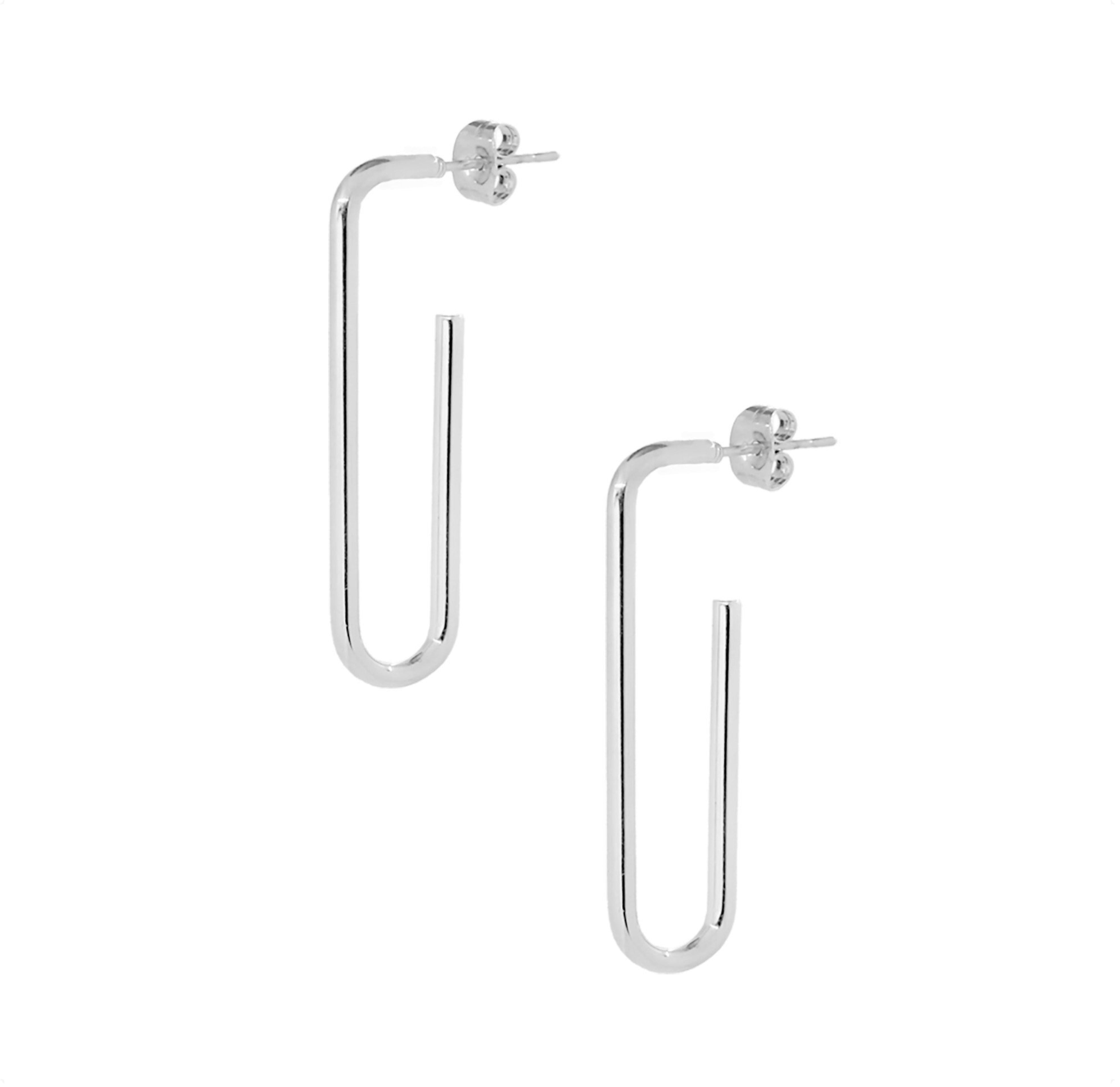 silver paperclip earrings
