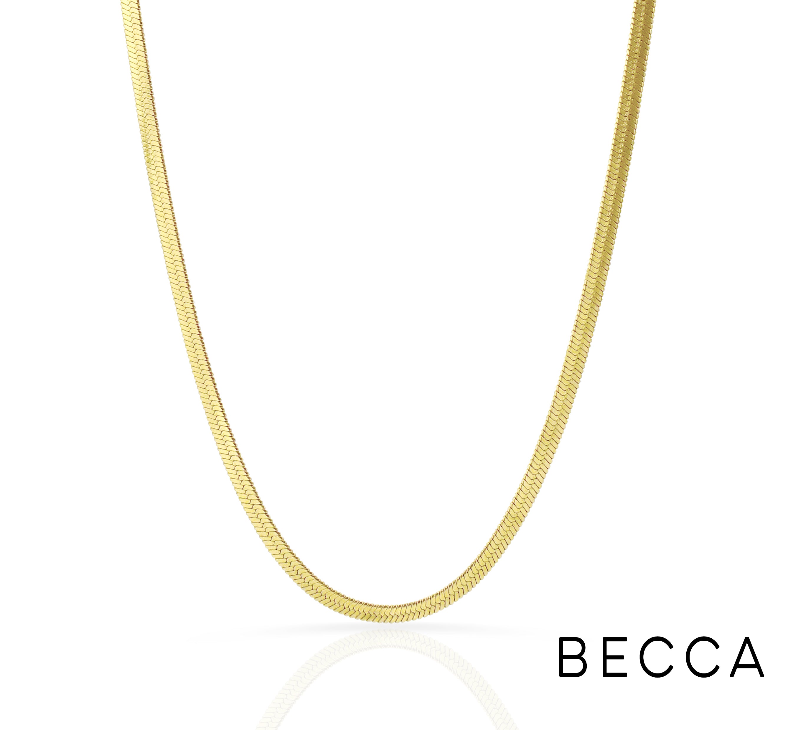 gold herringbone necklace