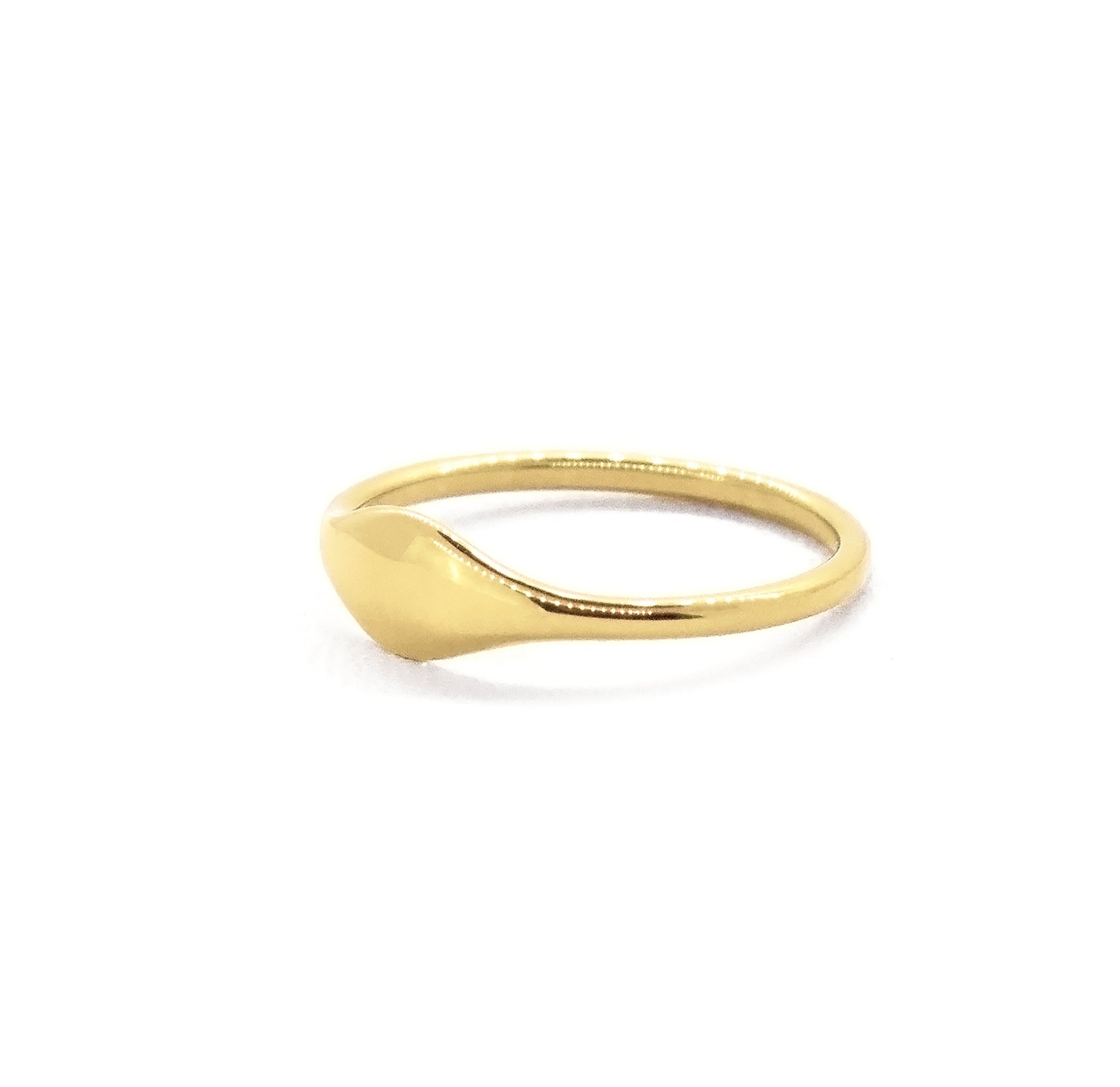 Drew dainty gold signet pink ring, waterproof rings