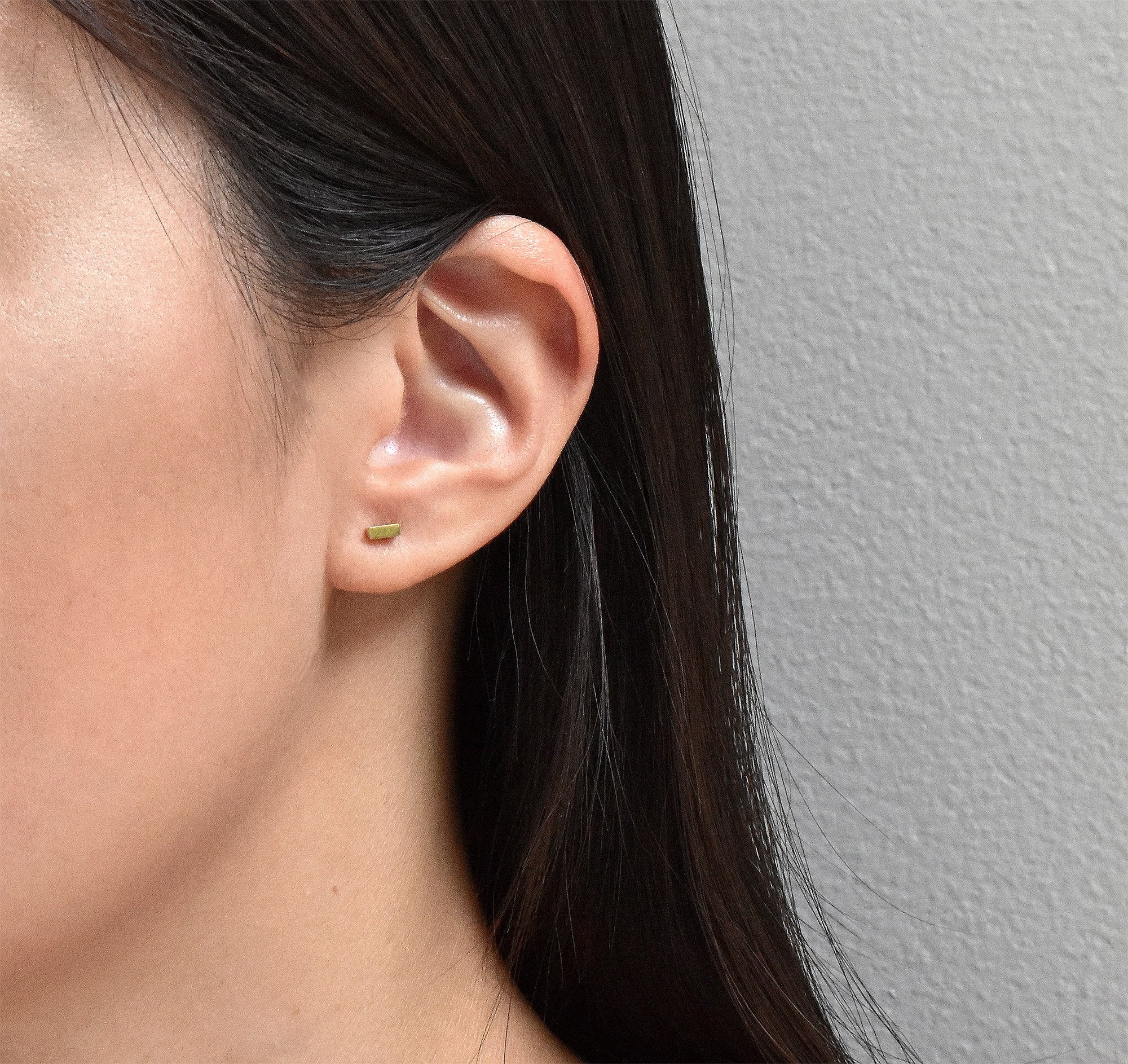 dainty gold bar stud earrings