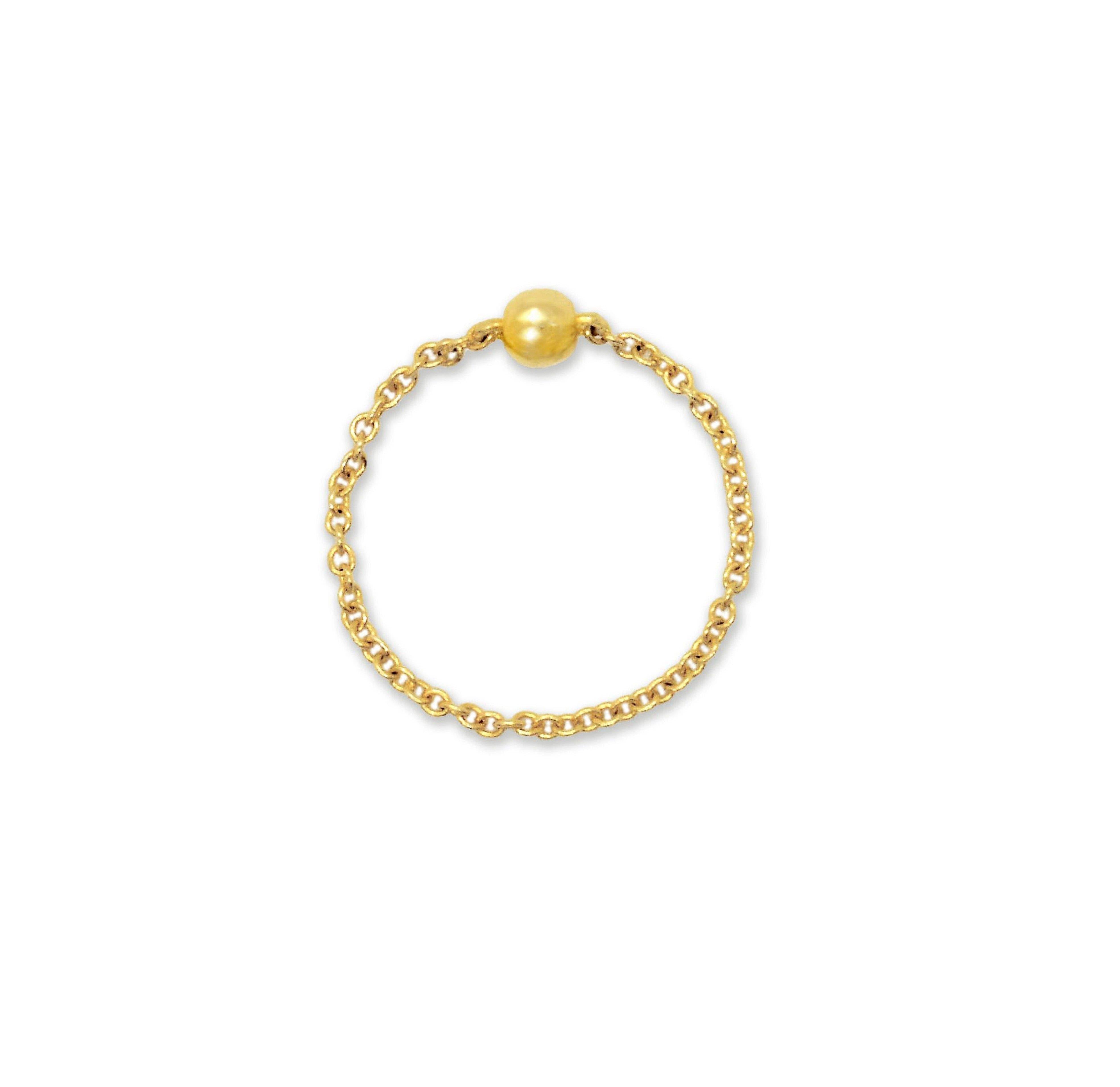 Gold dainty chain ring waterproof jewelry