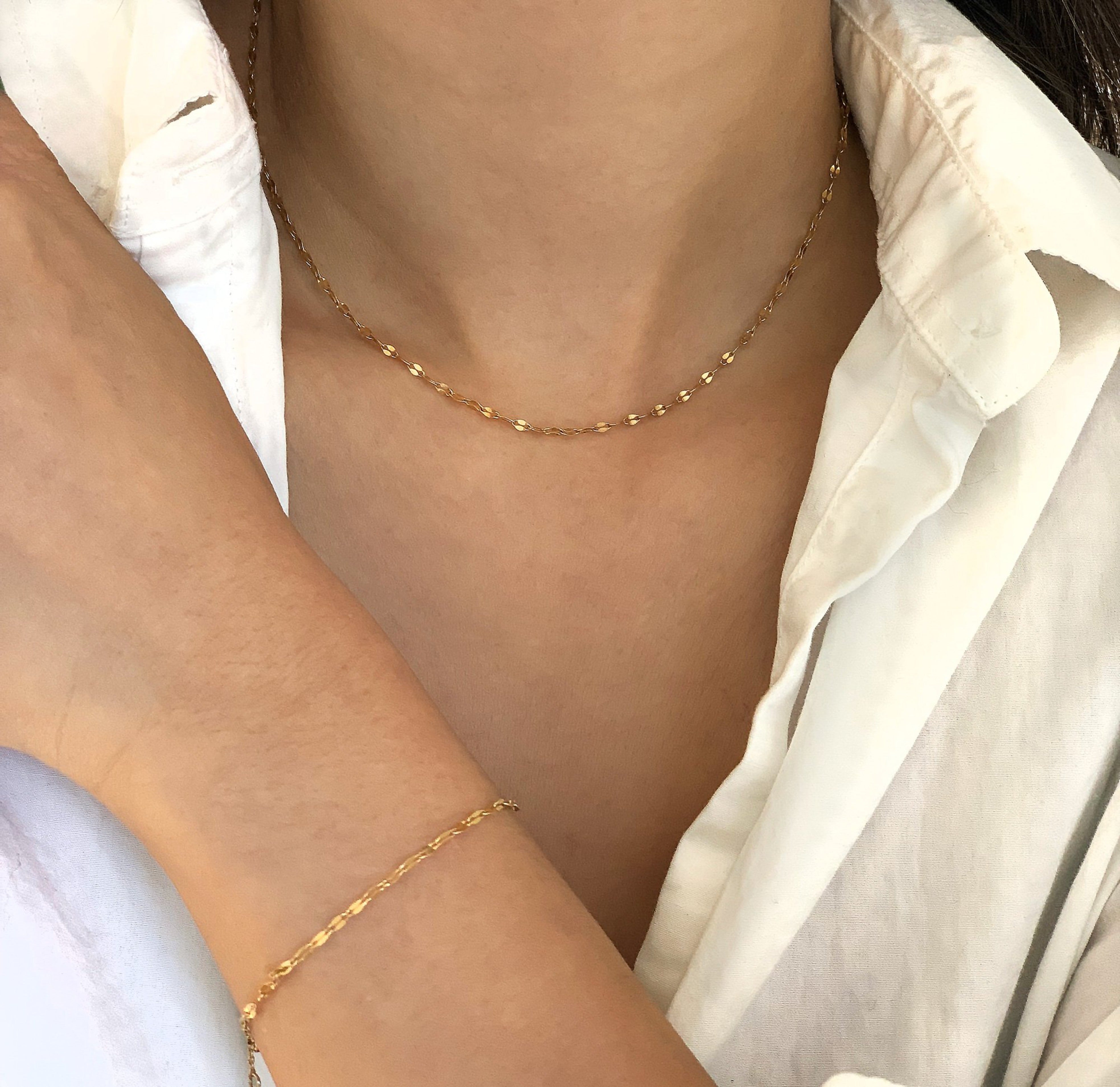 dainty gold chain waterproof