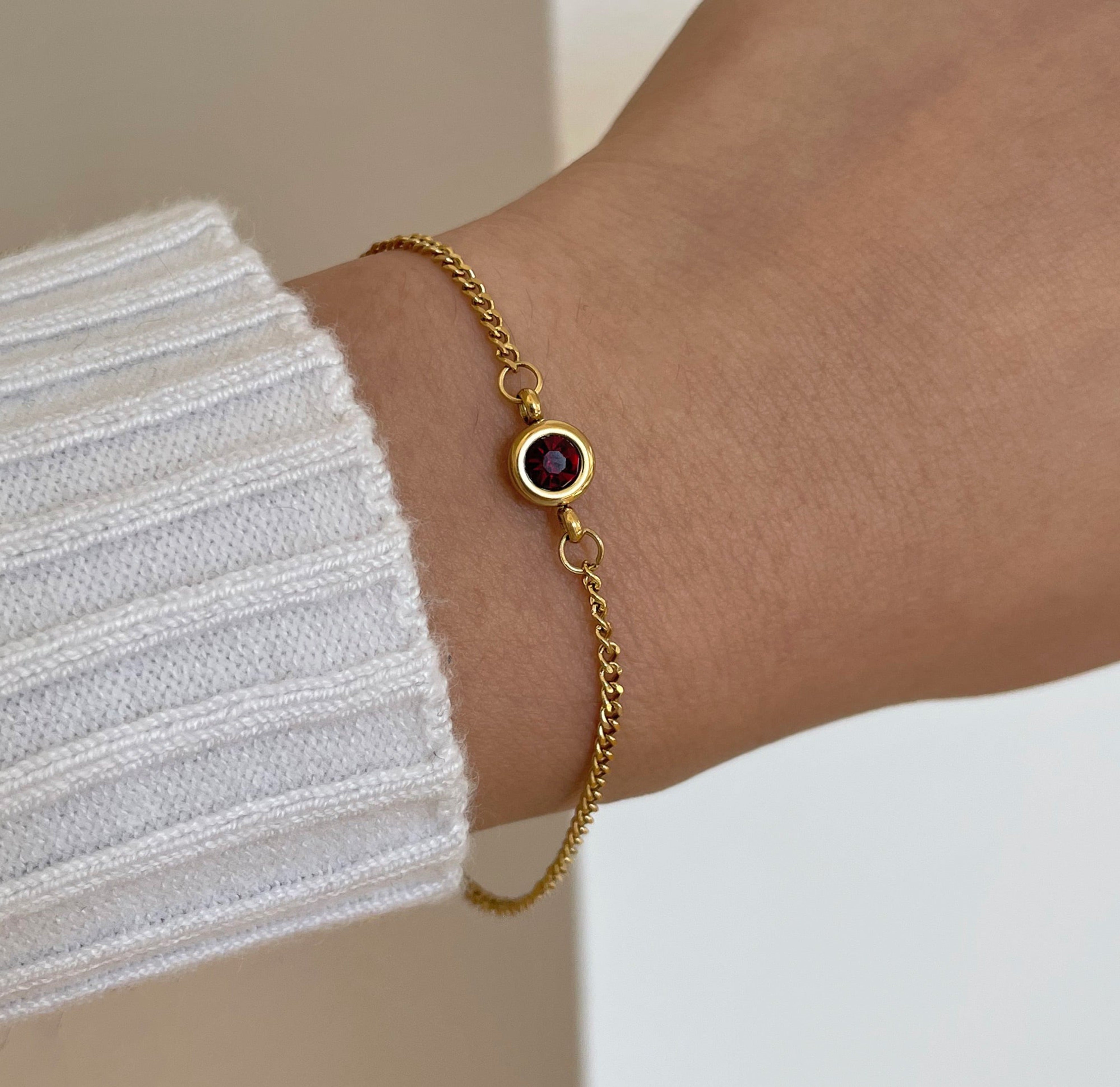january birthstone bracelet waterproof jewelry