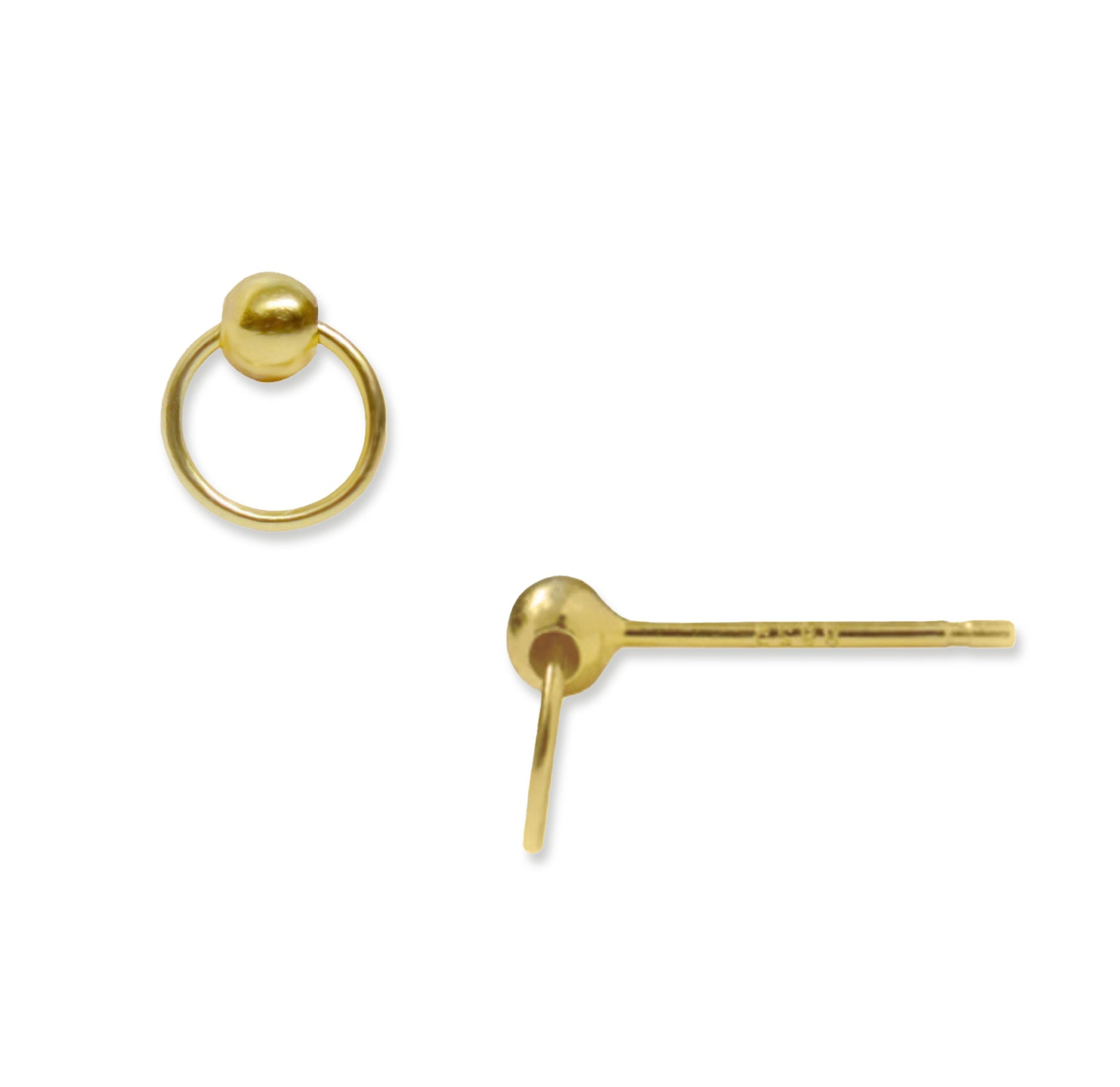 gold door knocker stud earrings