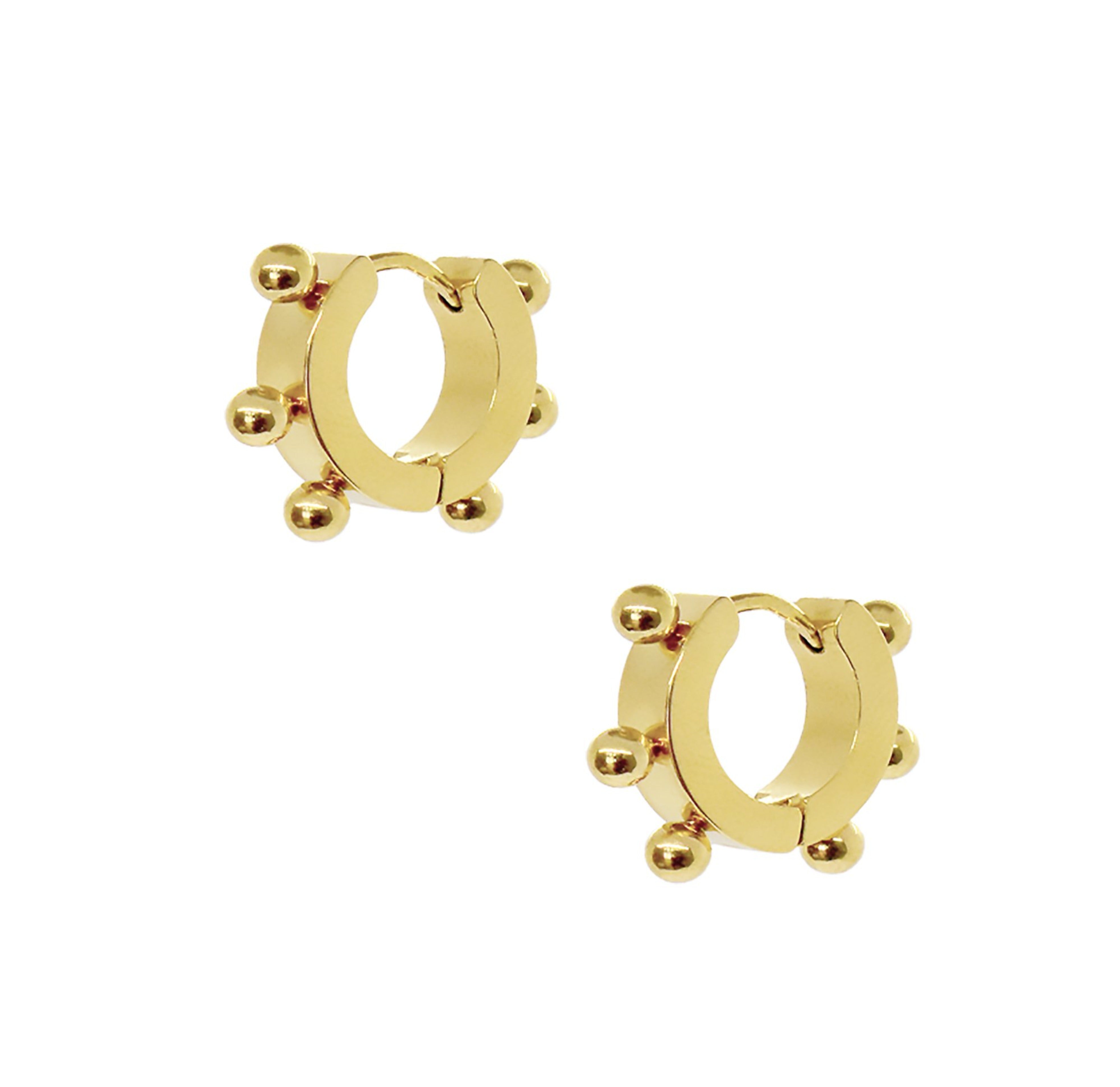 GOLD HUGGIE EARRINGS WATERPROOF