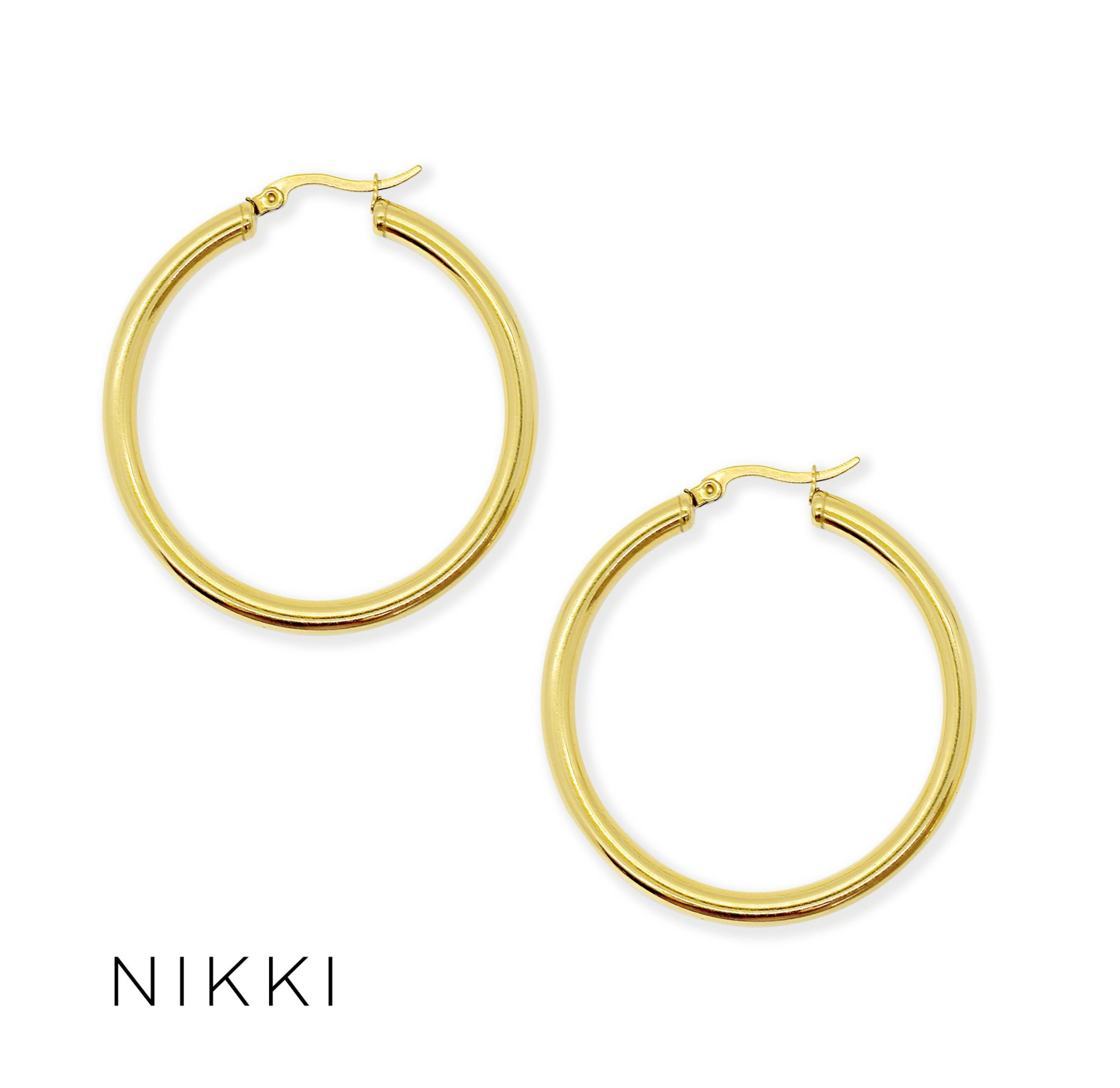 large gold hopp earrings waterproof jewelry