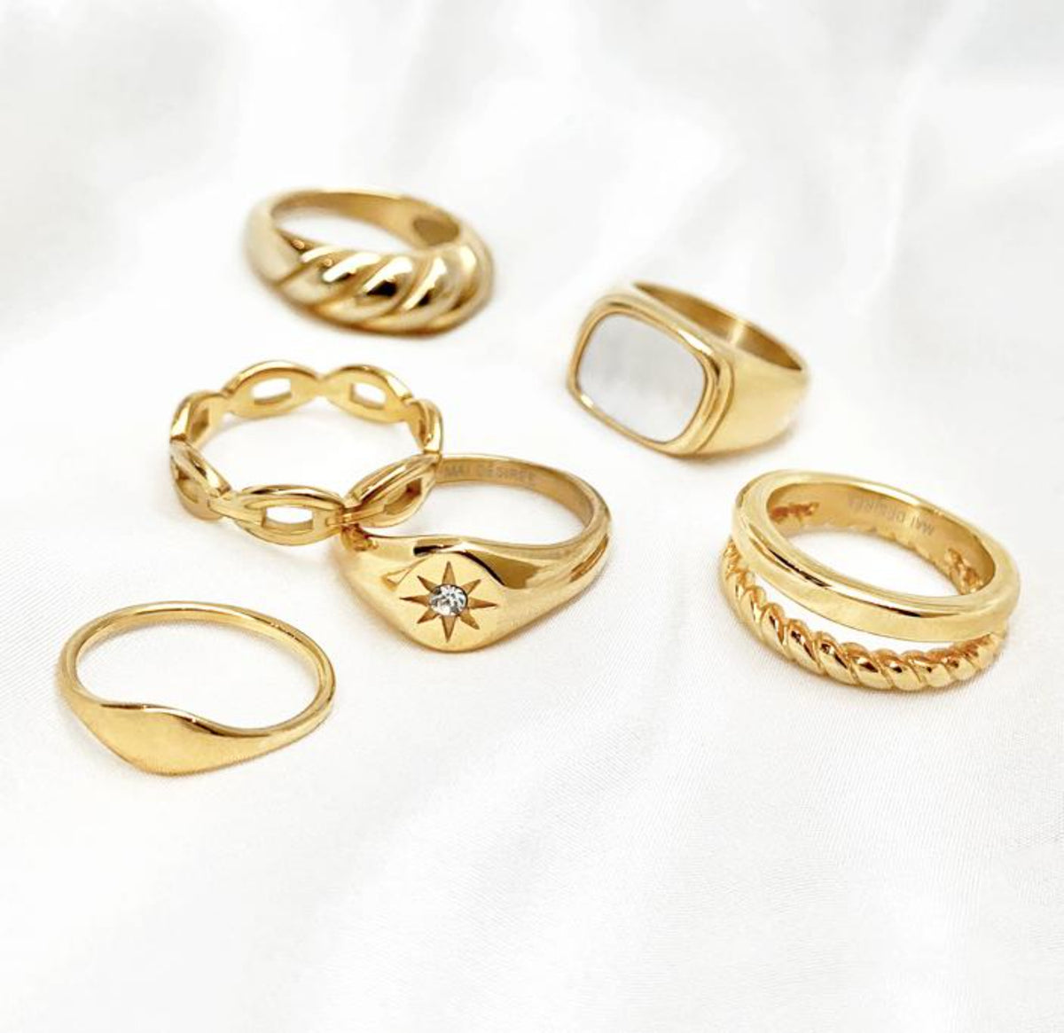 various gold waterproof rings from Mai Desiree shop