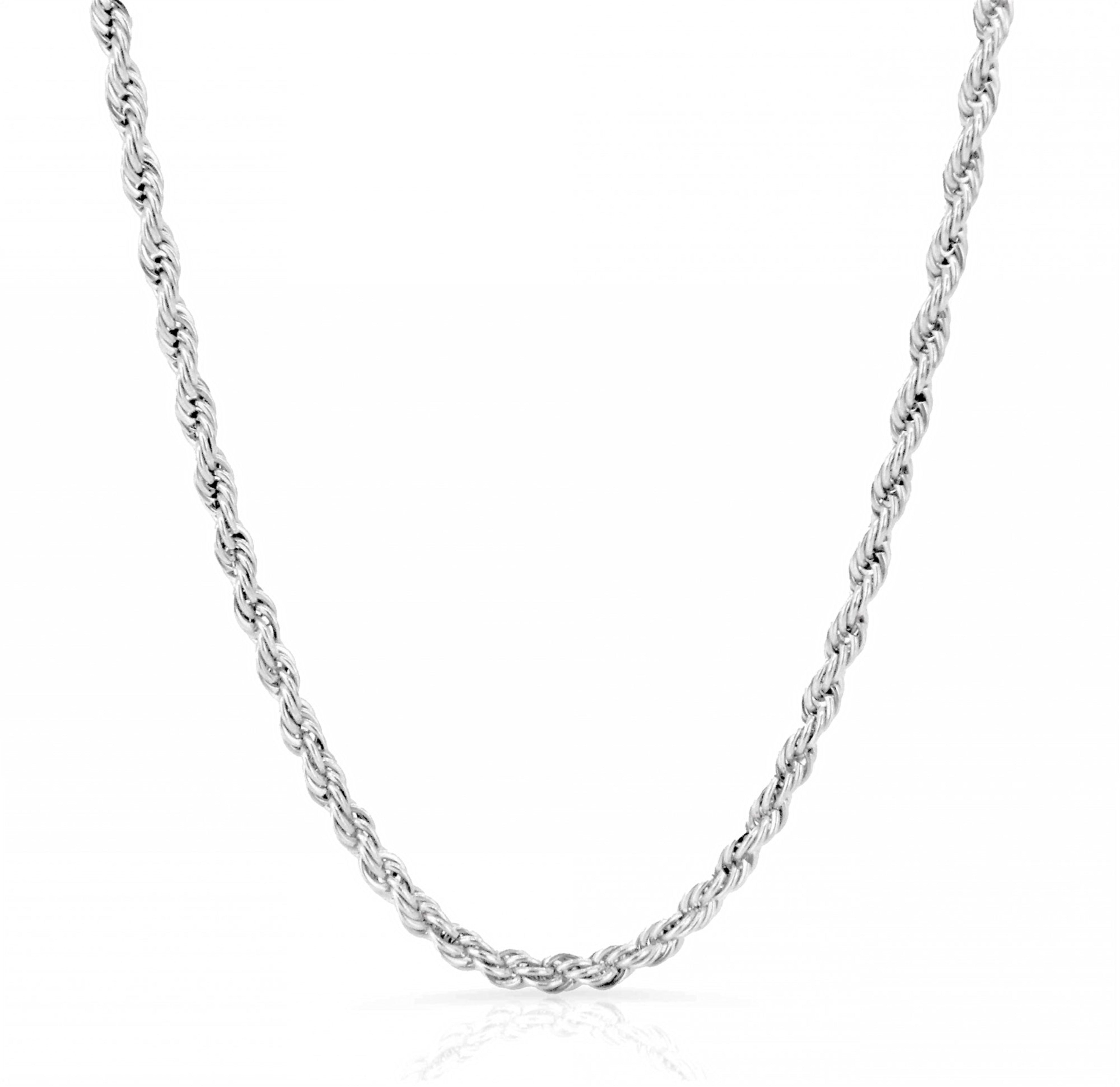 silver rope chain necklace