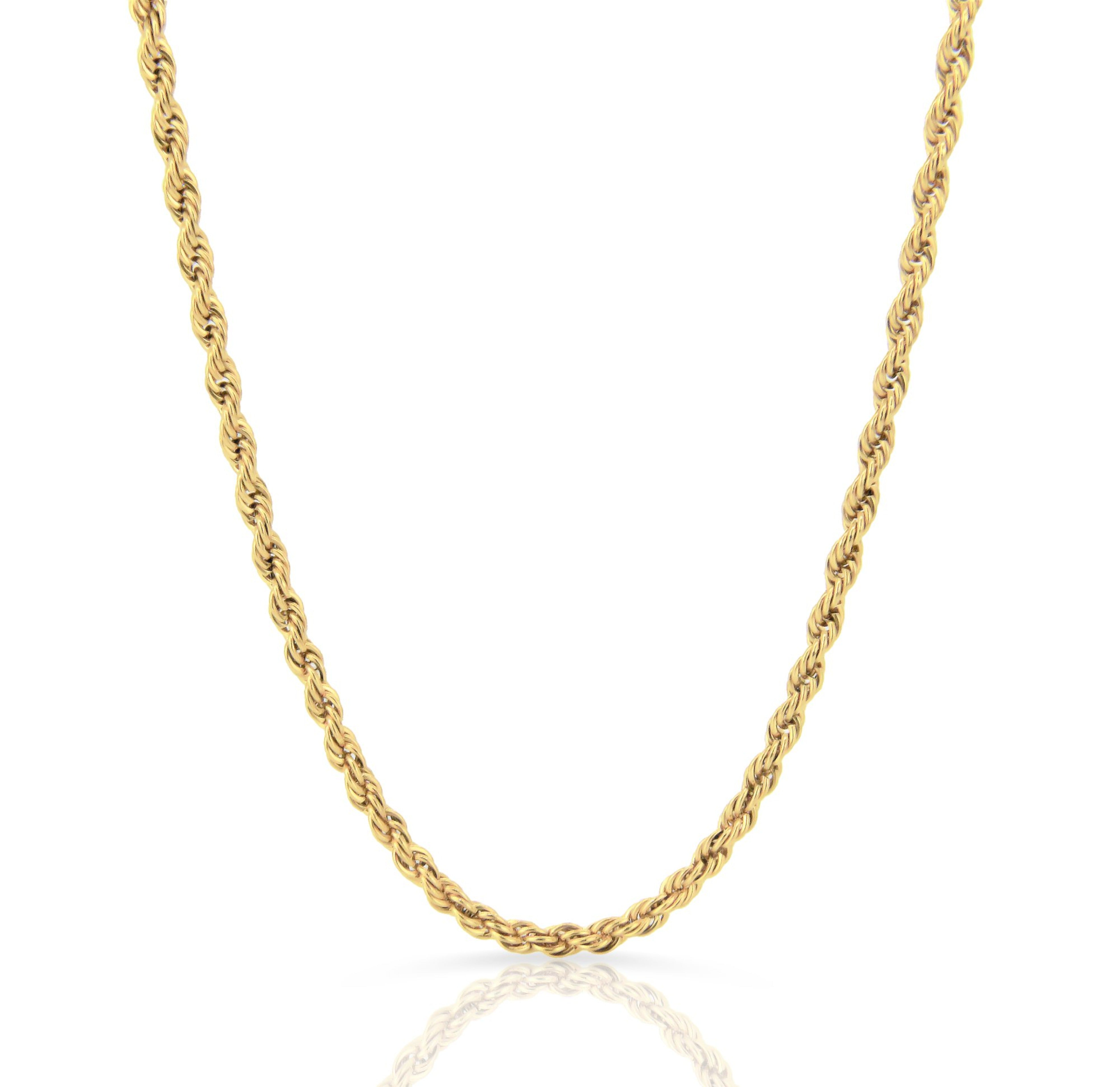 large gold rope chain necklace waterproof