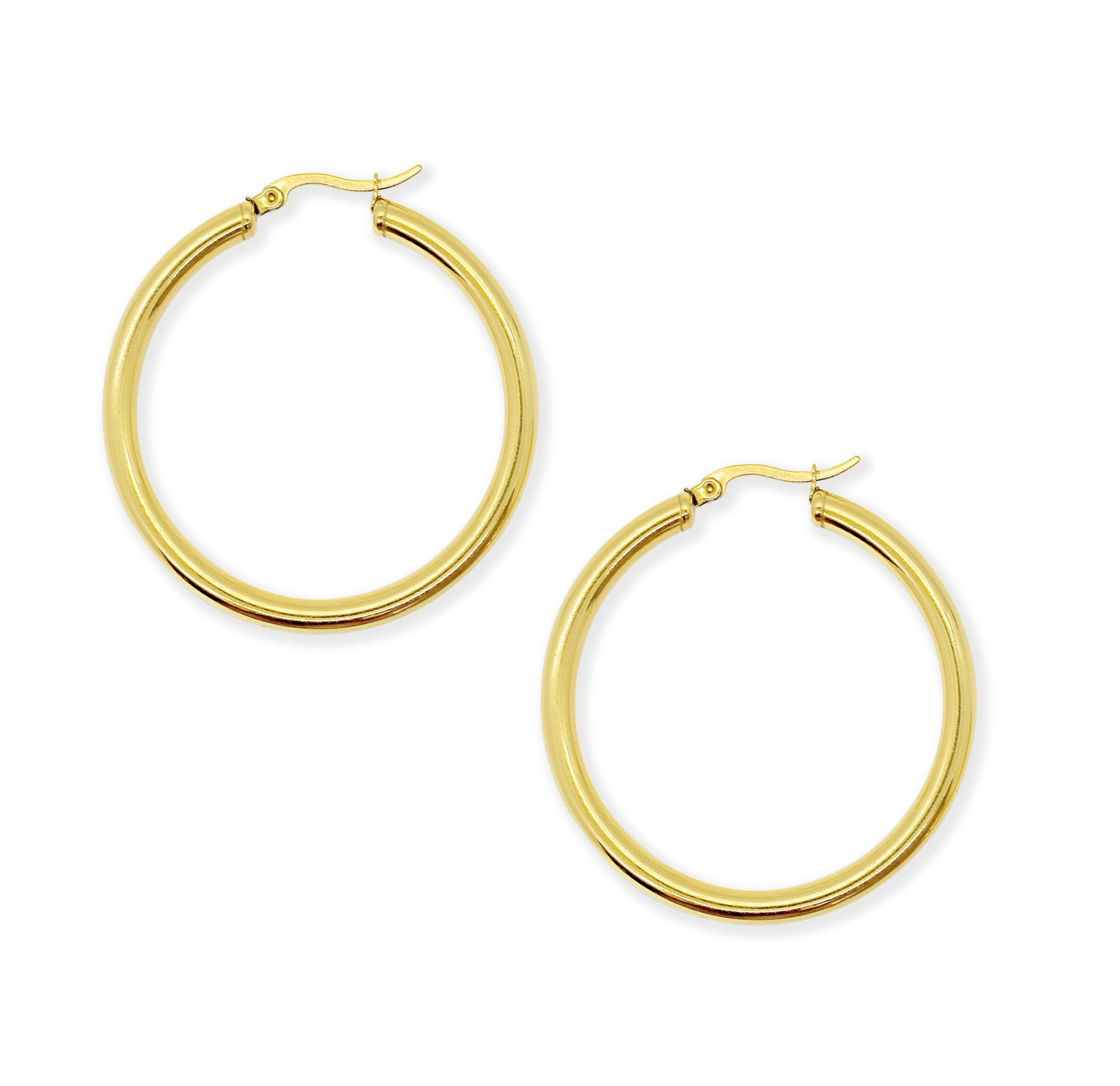 large gold hoop earring hypoallergenic