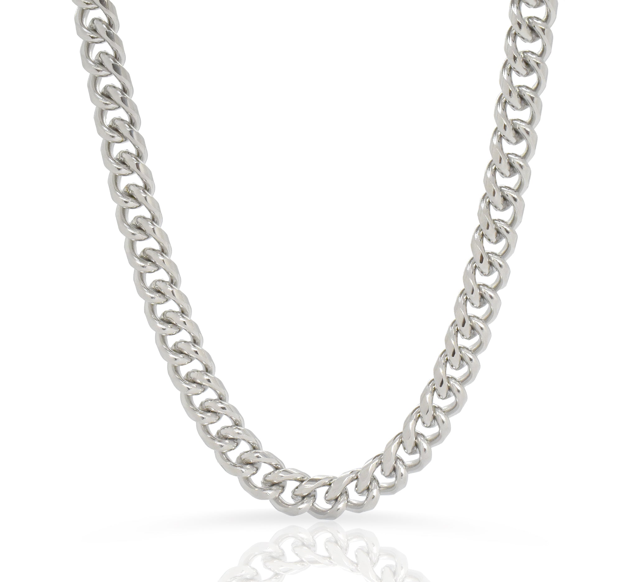 MASON SILVER CUBAN CHAIN NECKLACE - SAMPLE
