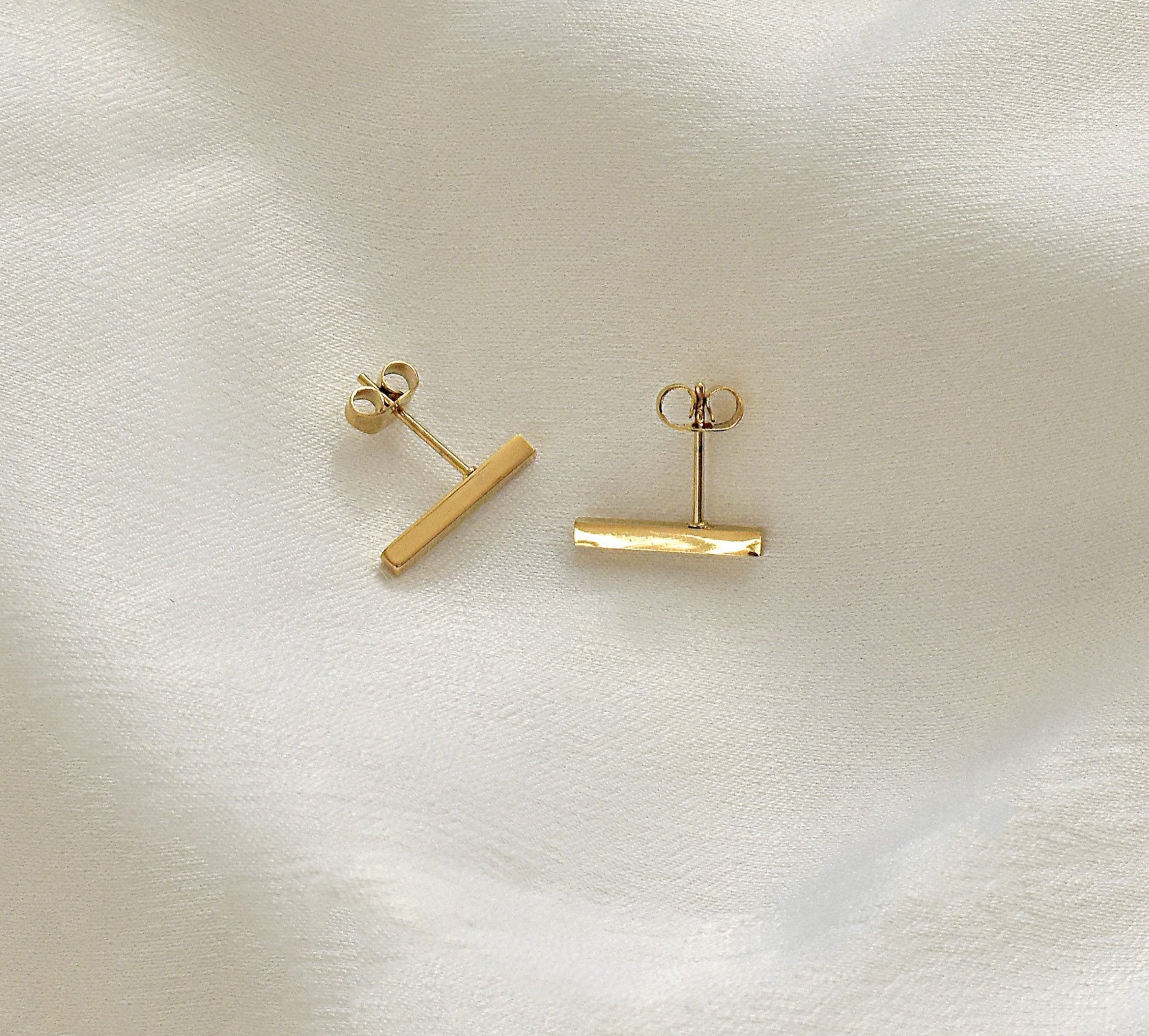 long bar earring gold