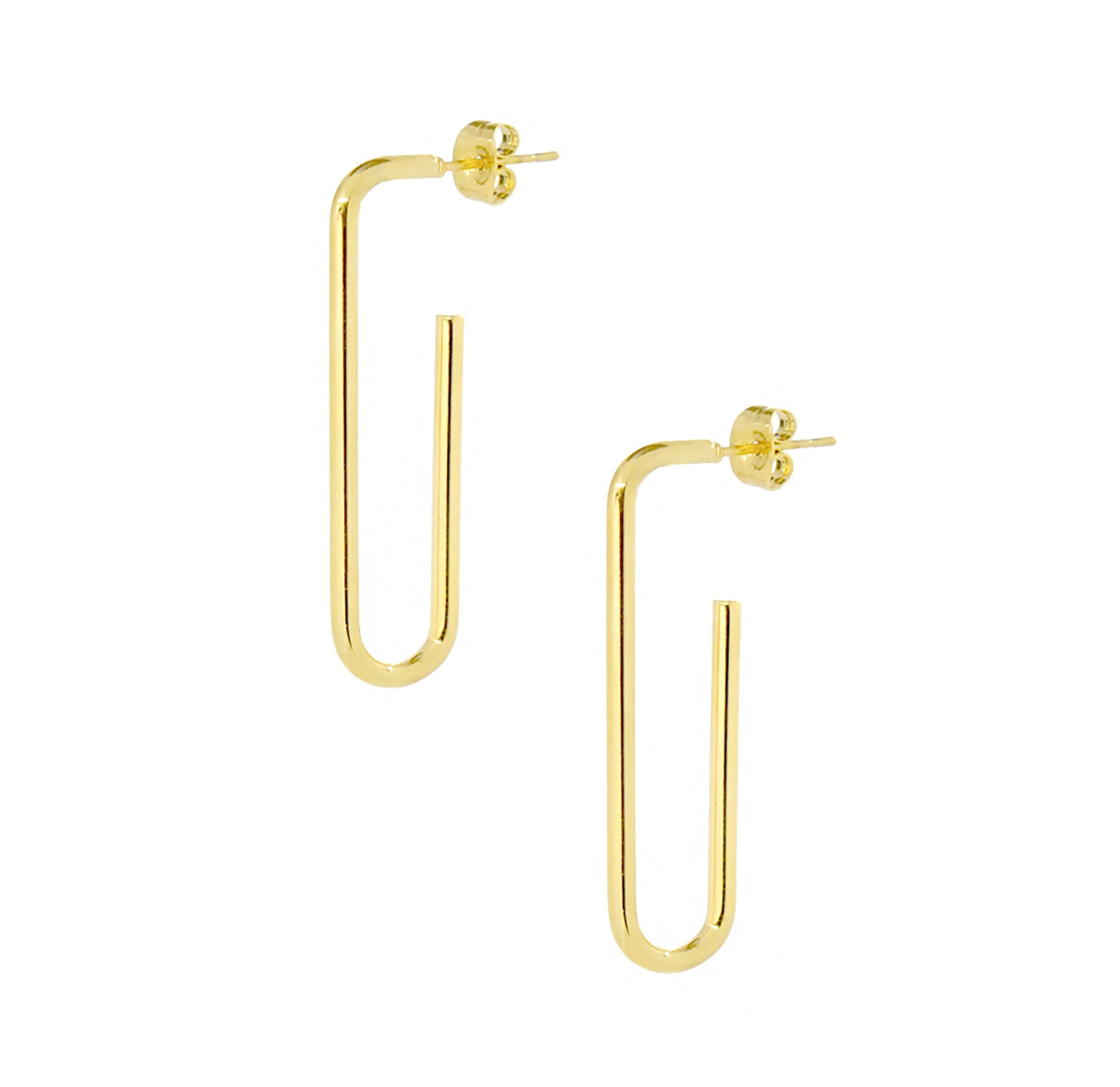 gold paperclip earrings