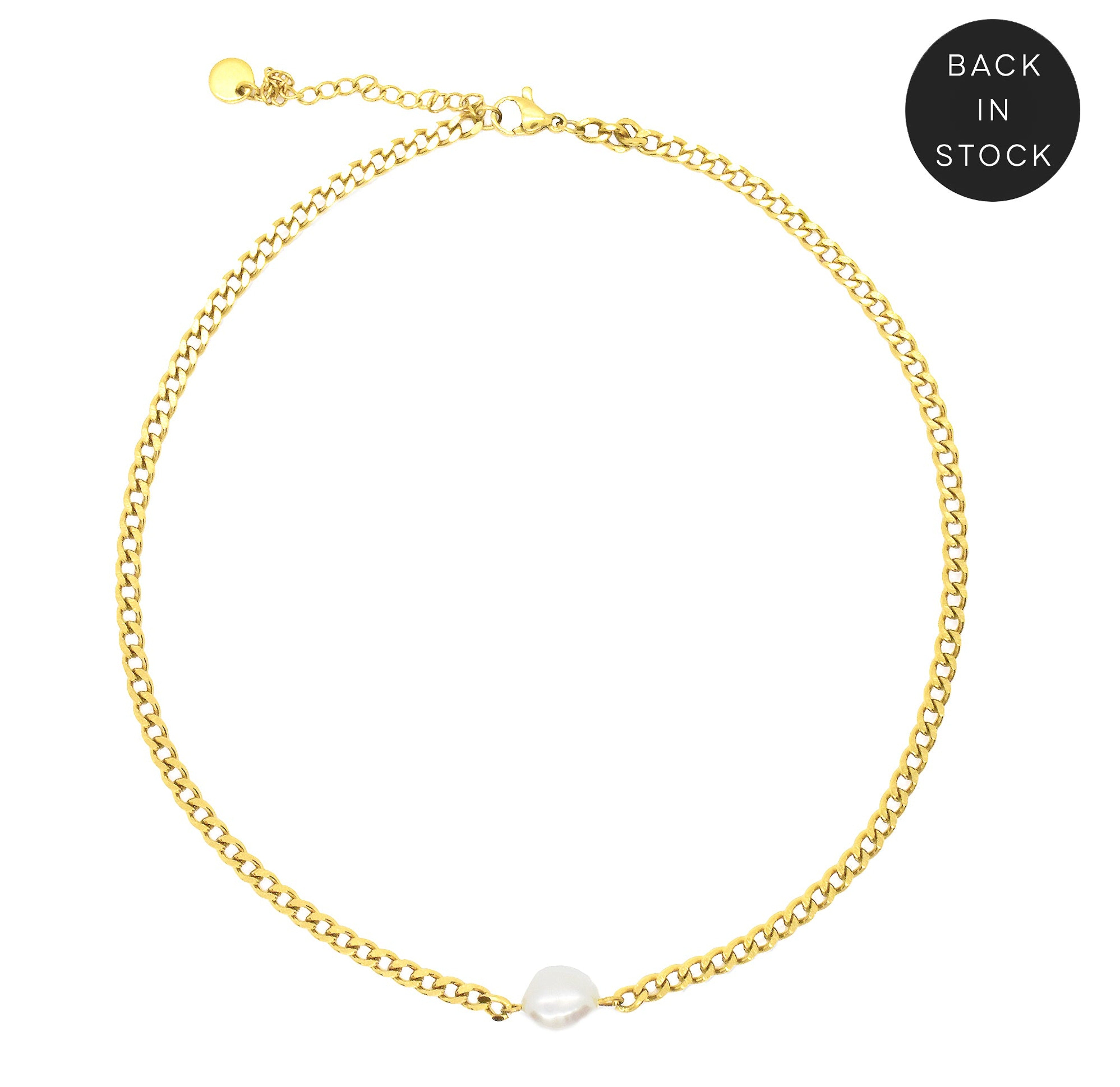 pearl choker necklace waterproof jewelry