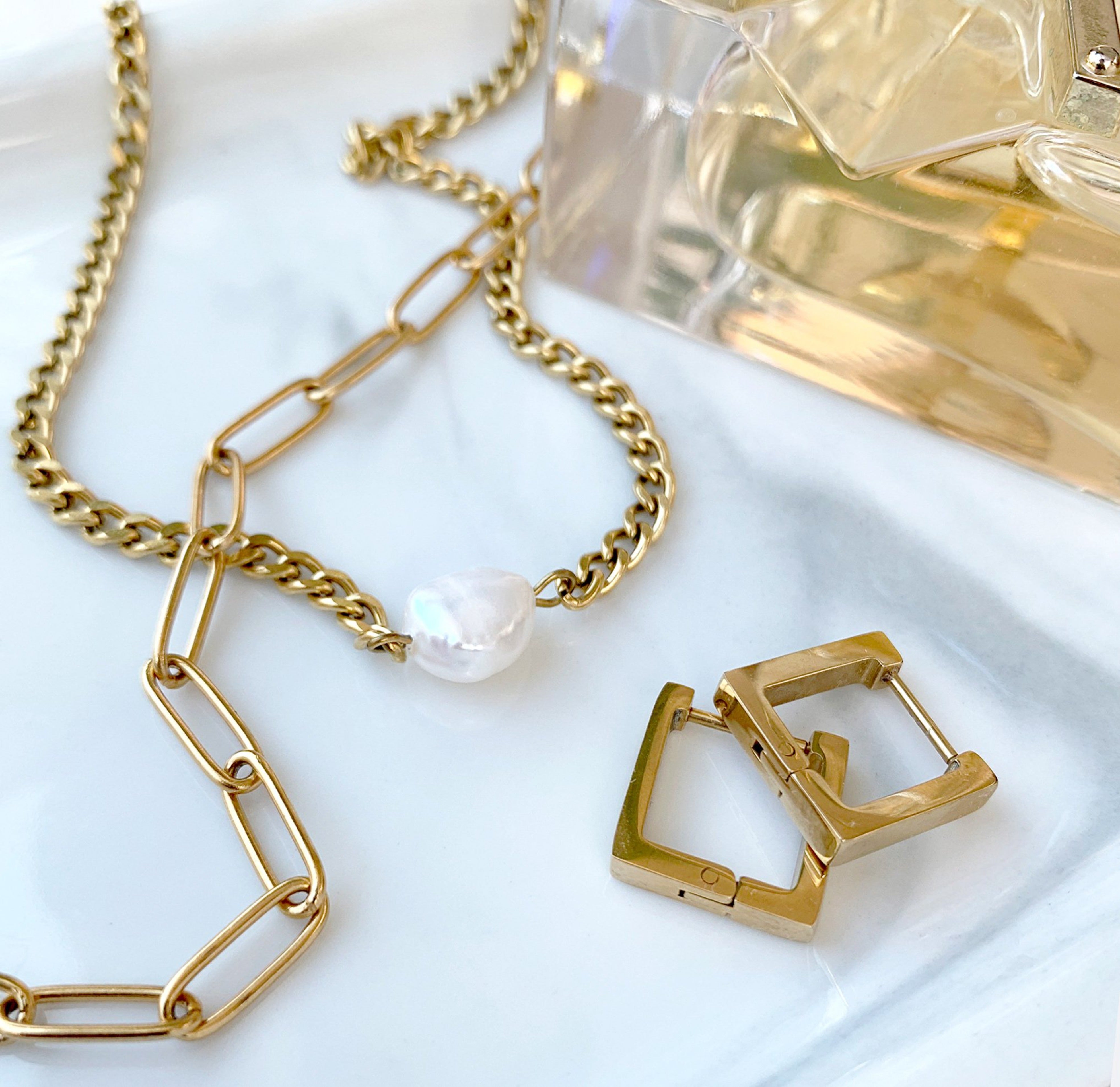 pearl choker waterproof gold jewelry