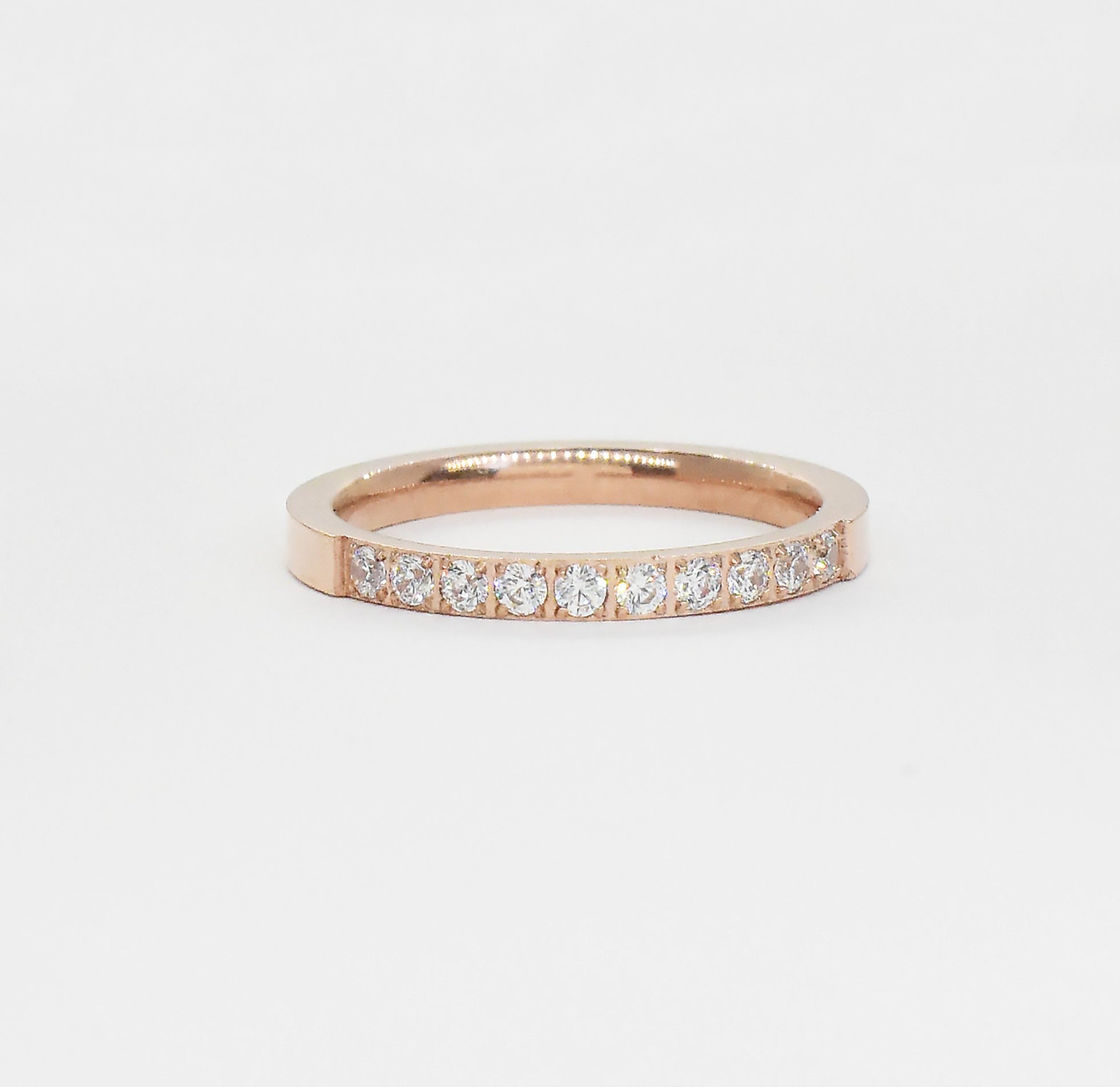 Stella rose gold half eternity ring band waterproof jewelry
