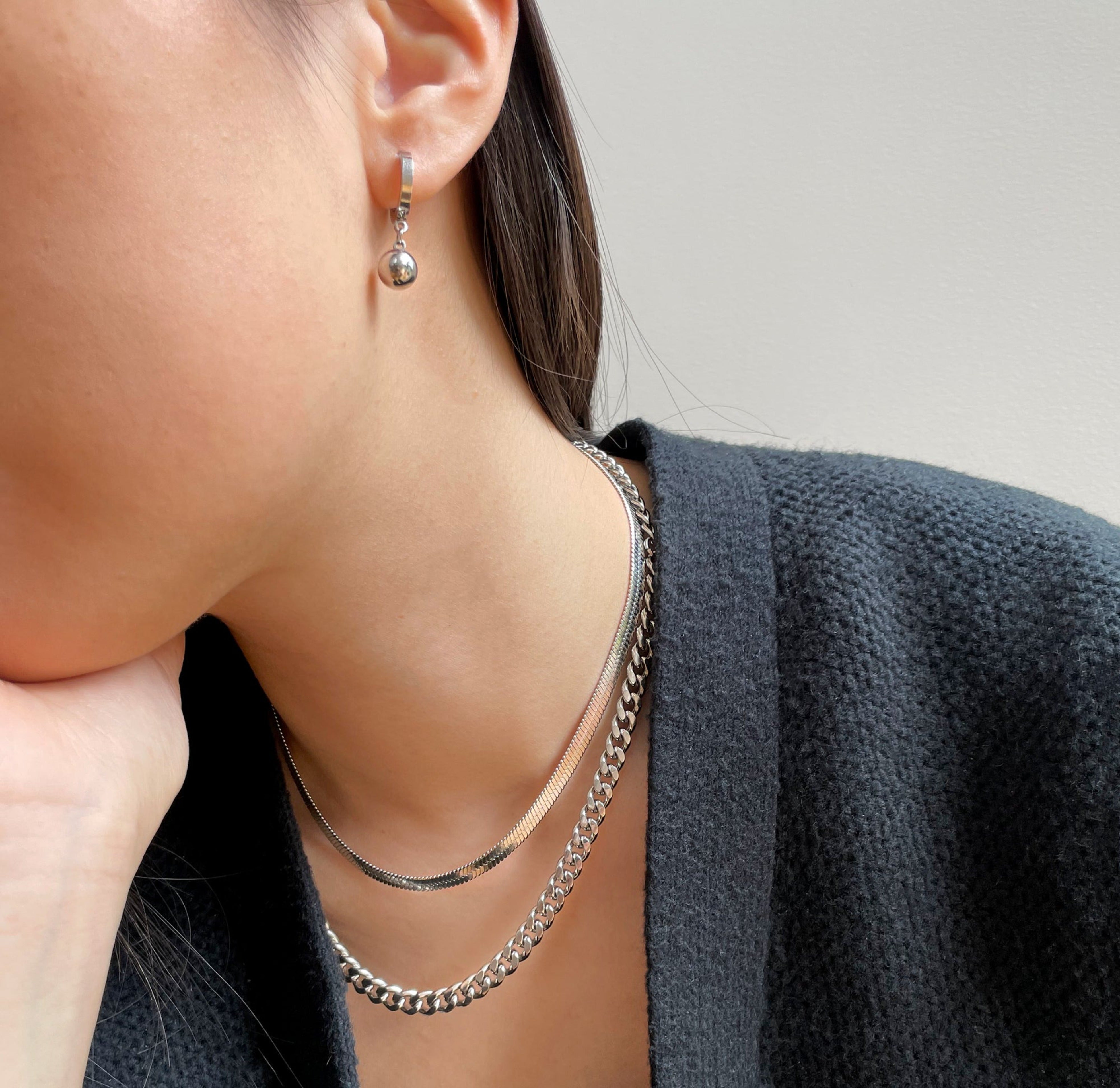 SILVER CHAIN NECKLACE SAMPLE - SILVER