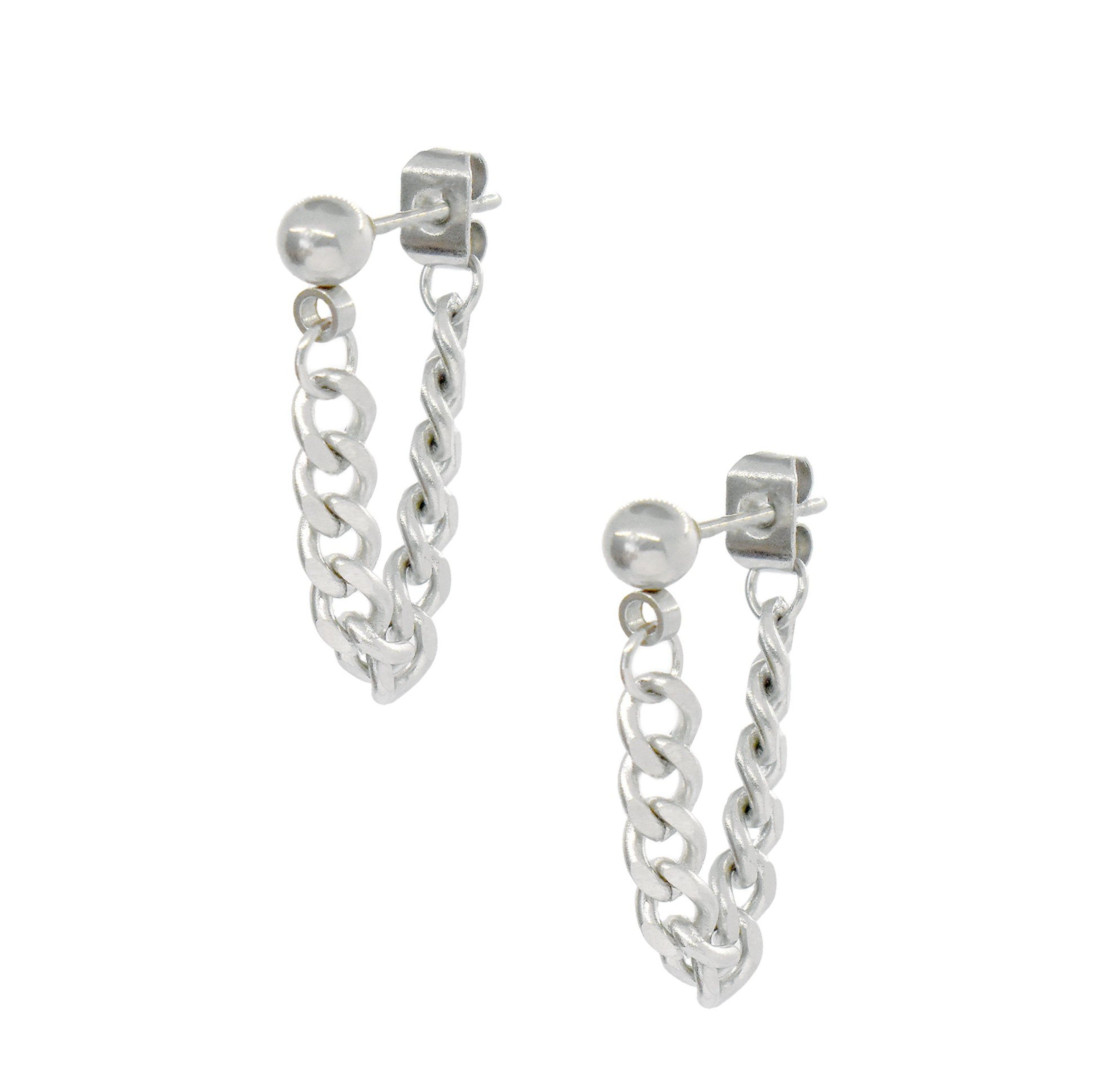 silver chain earrings